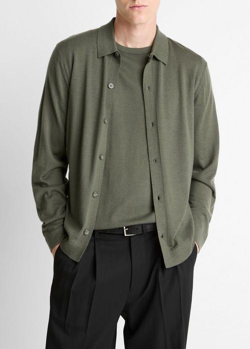 Featherweight Merino Wool-Cashmere Sweater Shirt