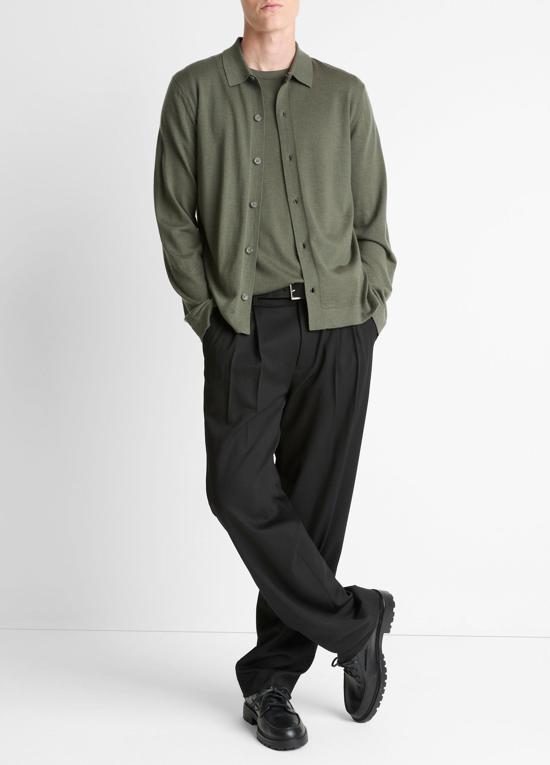 Featherweight Merino Wool-Cashmere Sweater Shirt image number 3