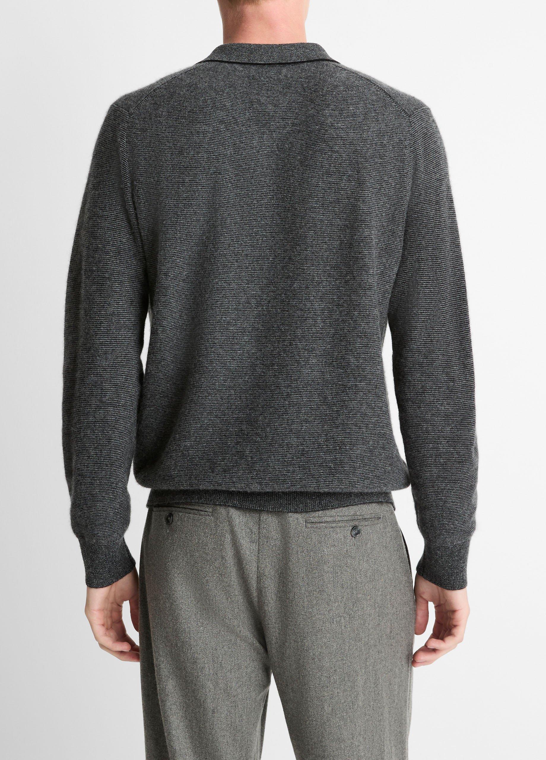 Feed Stripe Plush Cashmere Johnny-Collar Sweater image number 2