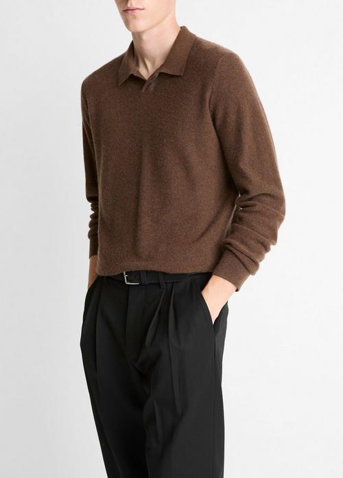 Feed Stripe Plush Cashmere Johnny-Collar Sweater