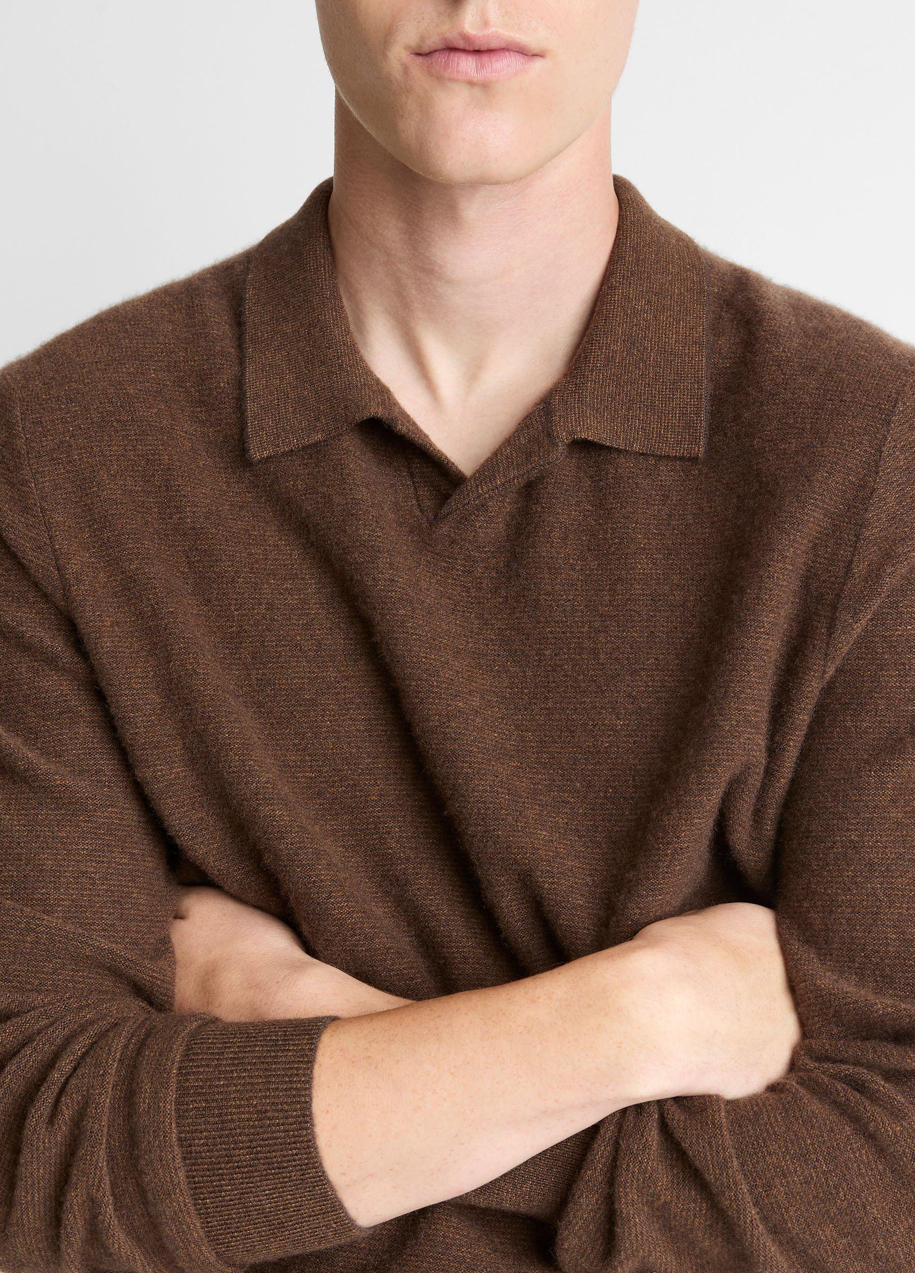 Feed Stripe Plush Cashmere Johnny-Collar Sweater image number 1