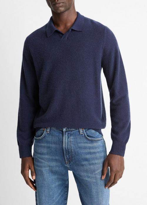 Feed Stripe Plush Cashmere Johnny-Collar Sweater