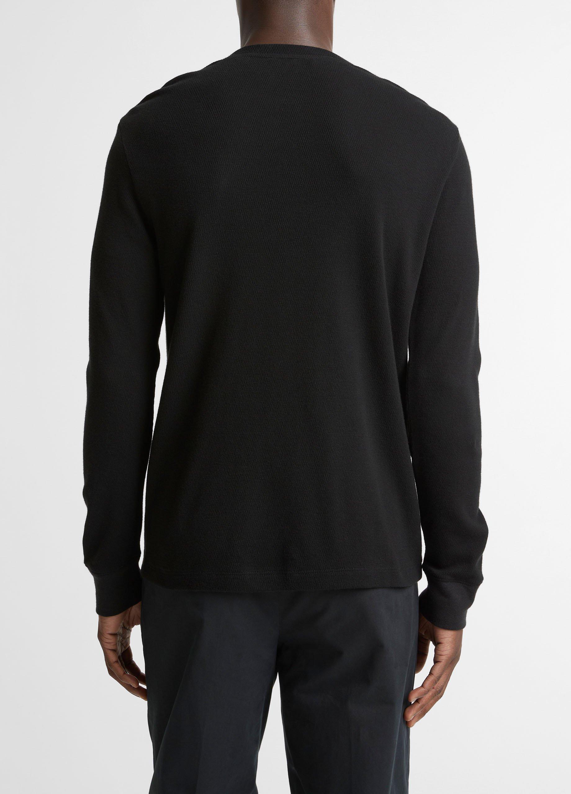 Jacquard-Rib Cotton Henley image number 2