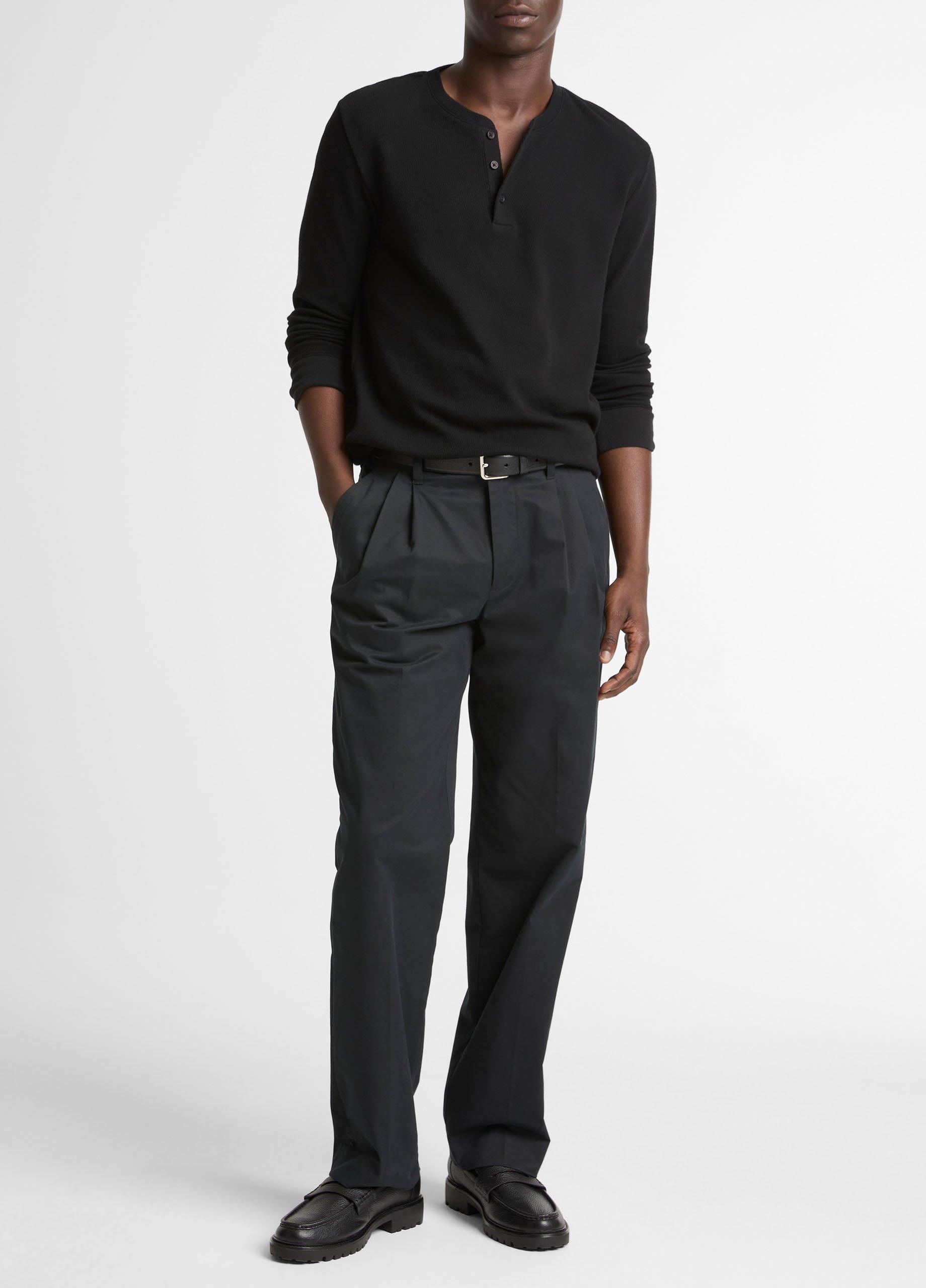 Jacquard-Rib Cotton Henley image number 3