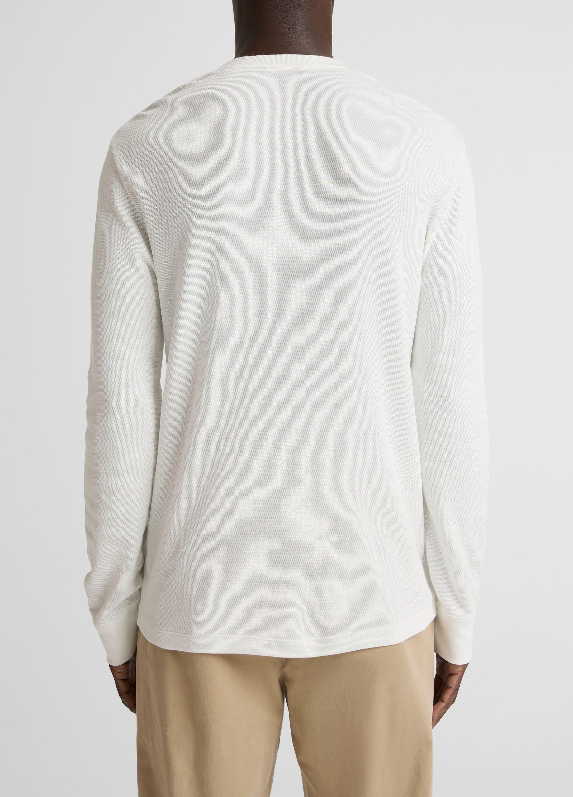 Jacquard-Rib Cotton Henley image number 2