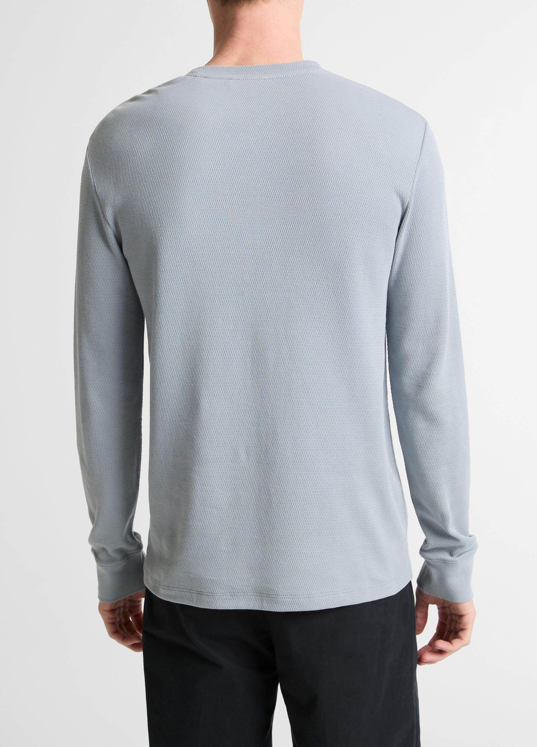 Jacquard-Rib Cotton Henley image number 2