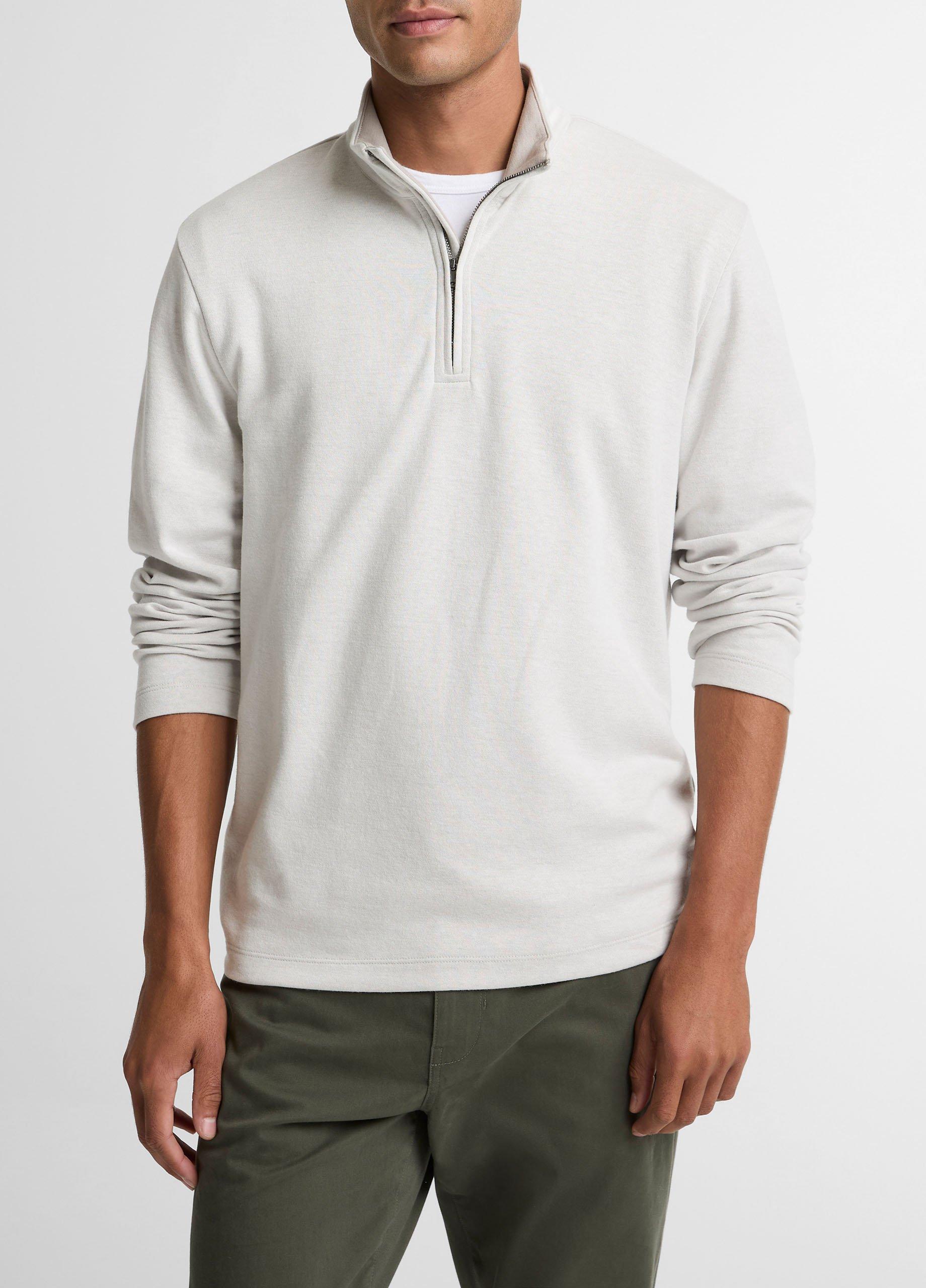 Double-Face Cotton-Blend Quarter-Zip Pullover image number 0