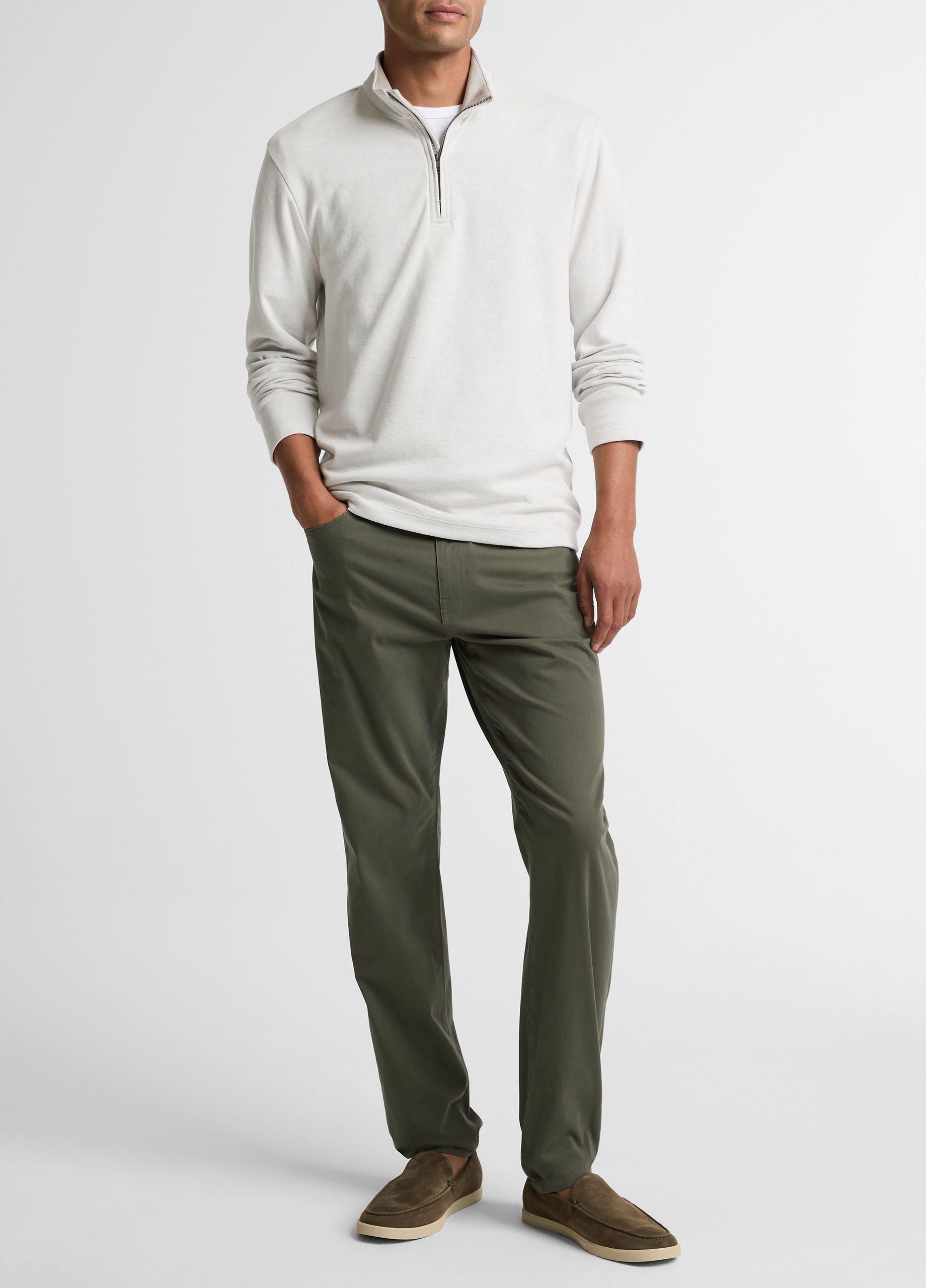 Double-Face Cotton-Blend Quarter-Zip Pullover image number 3