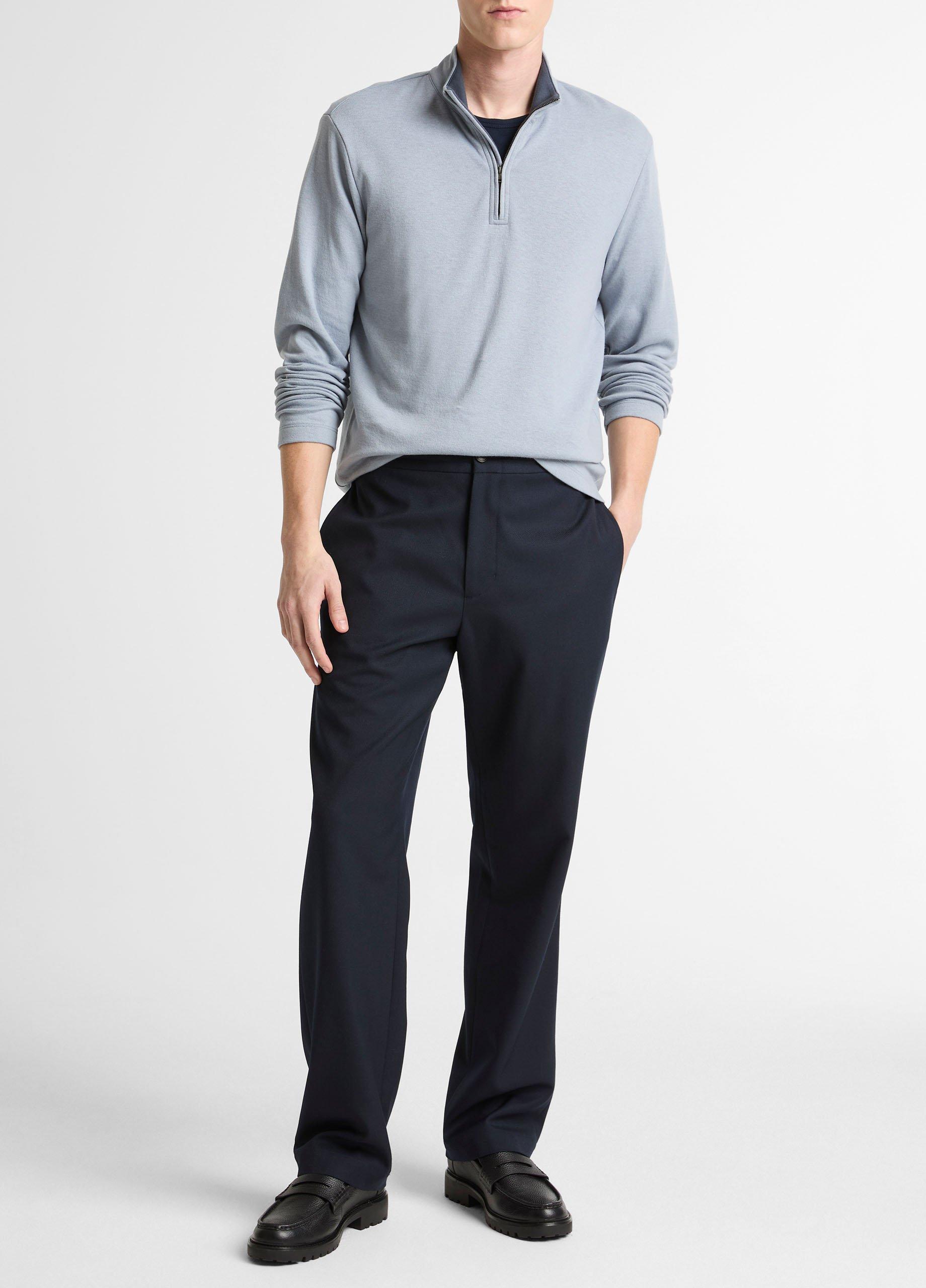 Double-Face Cotton-Blend Quarter-Zip Pullover image number 3