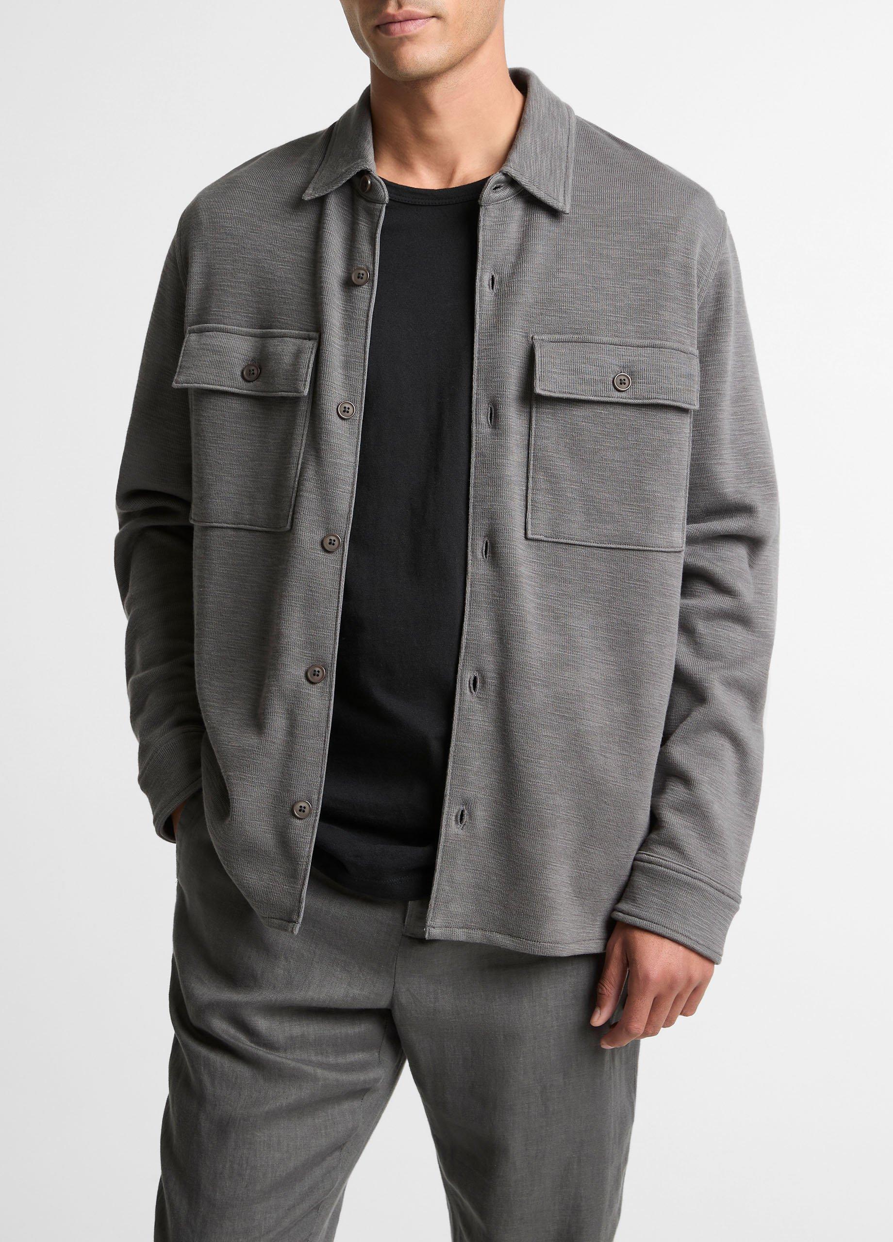 Double-Slub Cotton-Blend Shirt Jacket image number 0