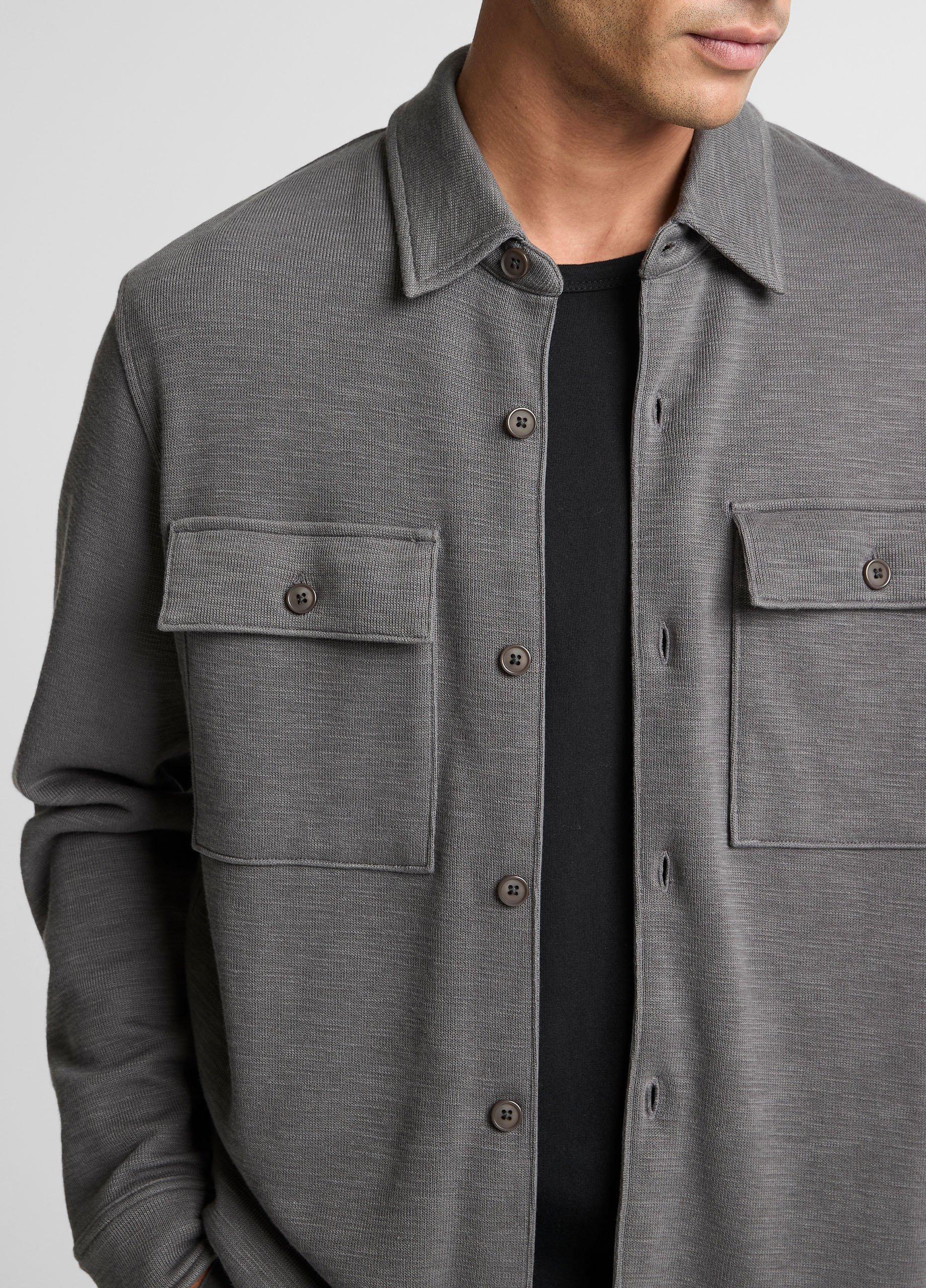 Double-Slub Cotton-Blend Shirt Jacket image number 1