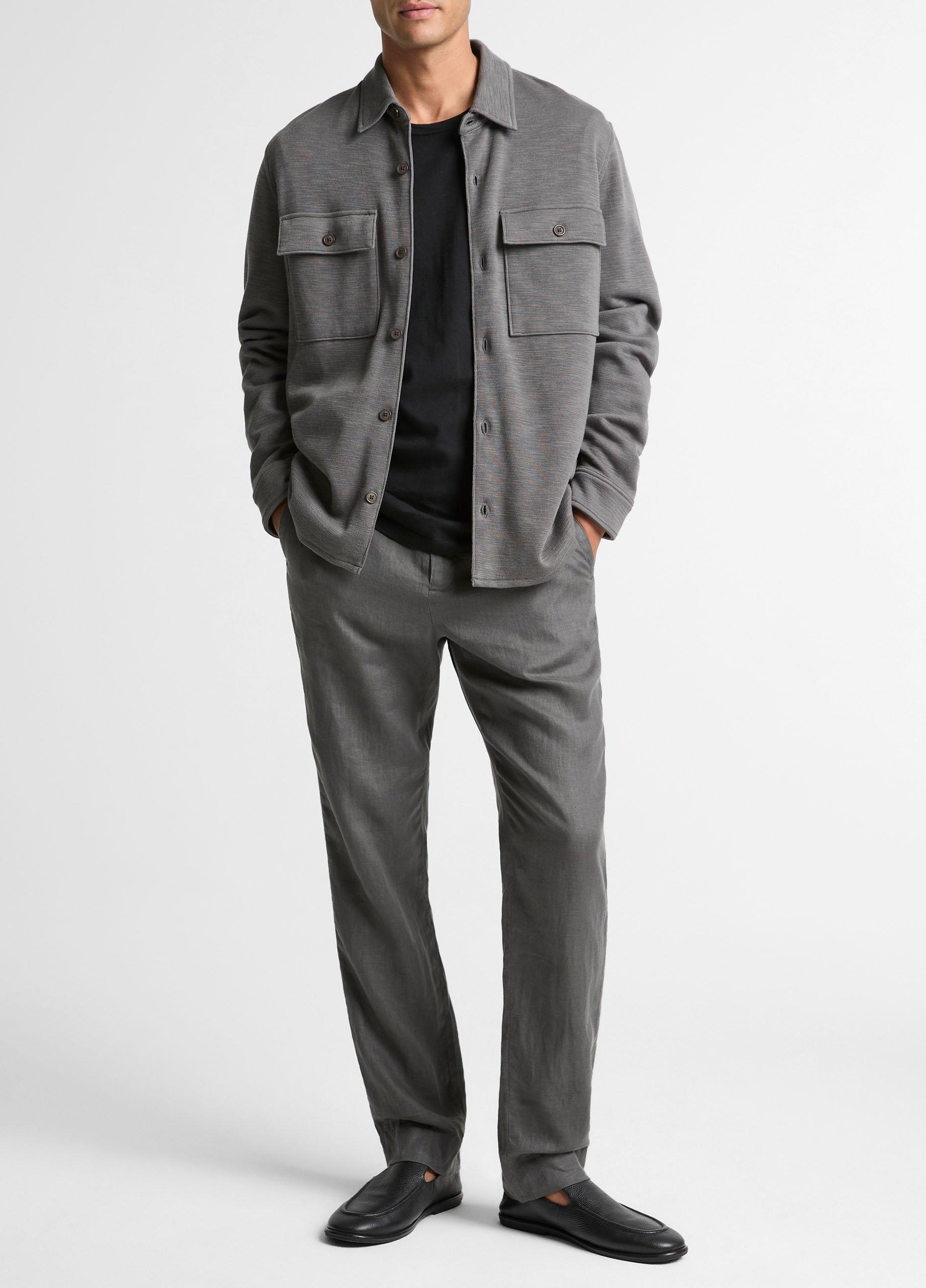 Double-Slub Cotton-Blend Shirt Jacket image number 3