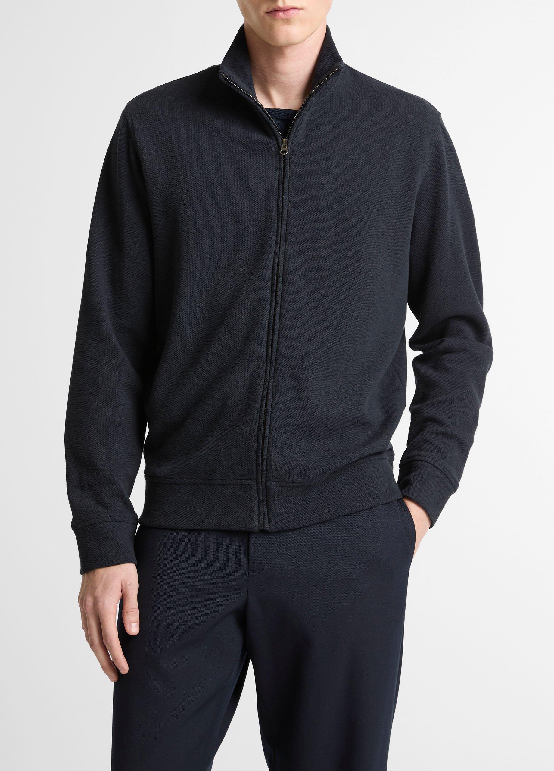 Flat-Back Cotton-Blend Piqu&eacute; Zip-Front Jacket image number 0