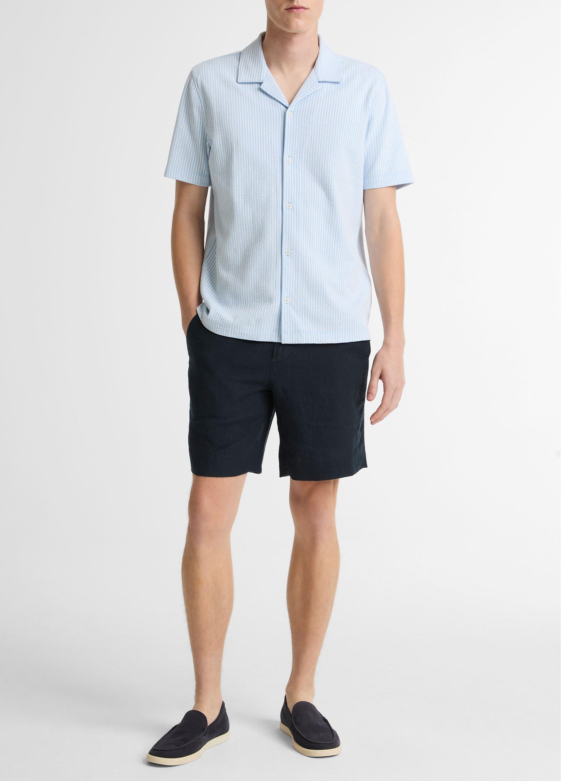 Seersucker Stripe Stretch-Cotton Cabana Shirt image number 3