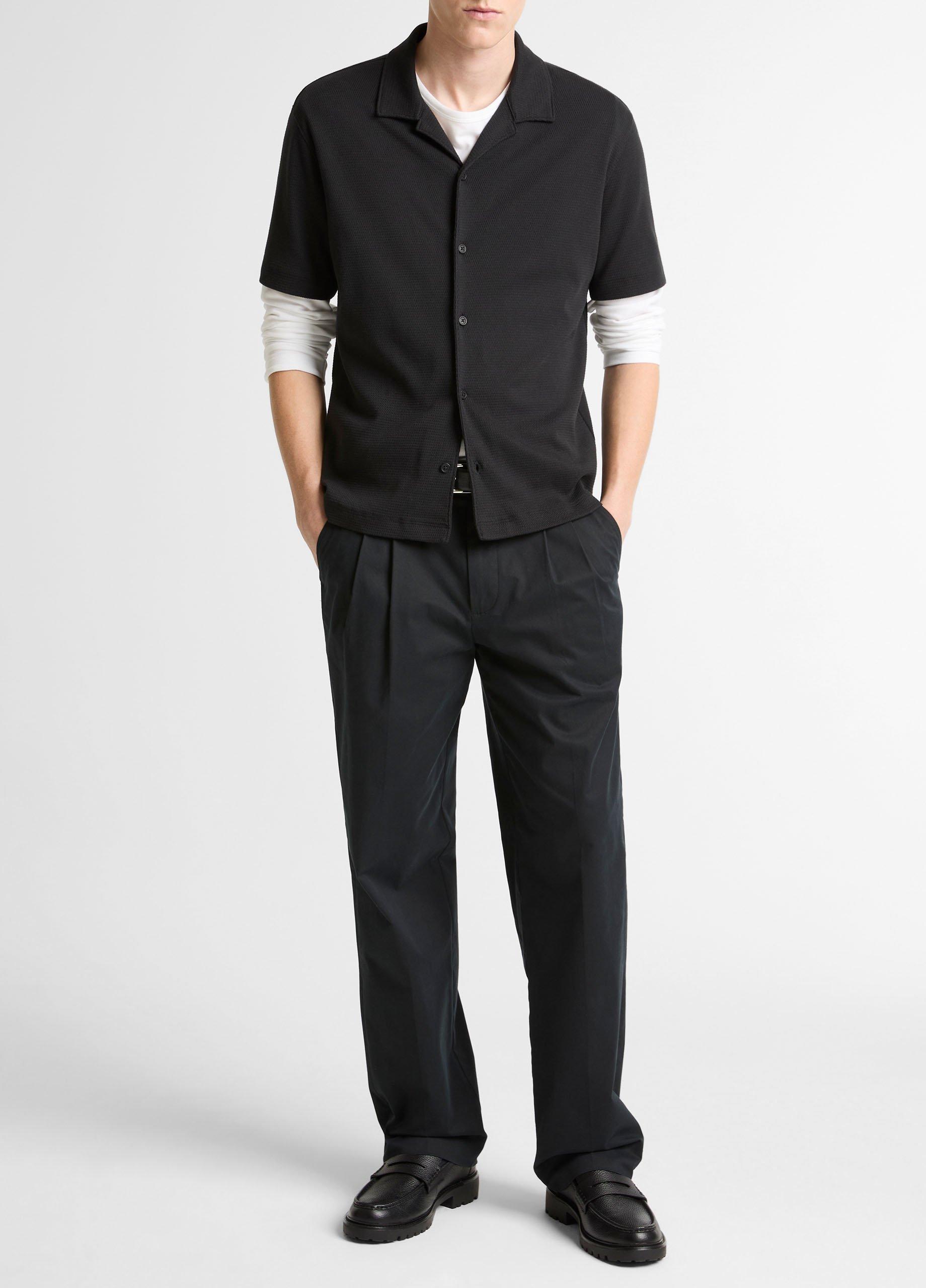 Mesh-Knit Cotton-Blend Cabana Shirt image number 3