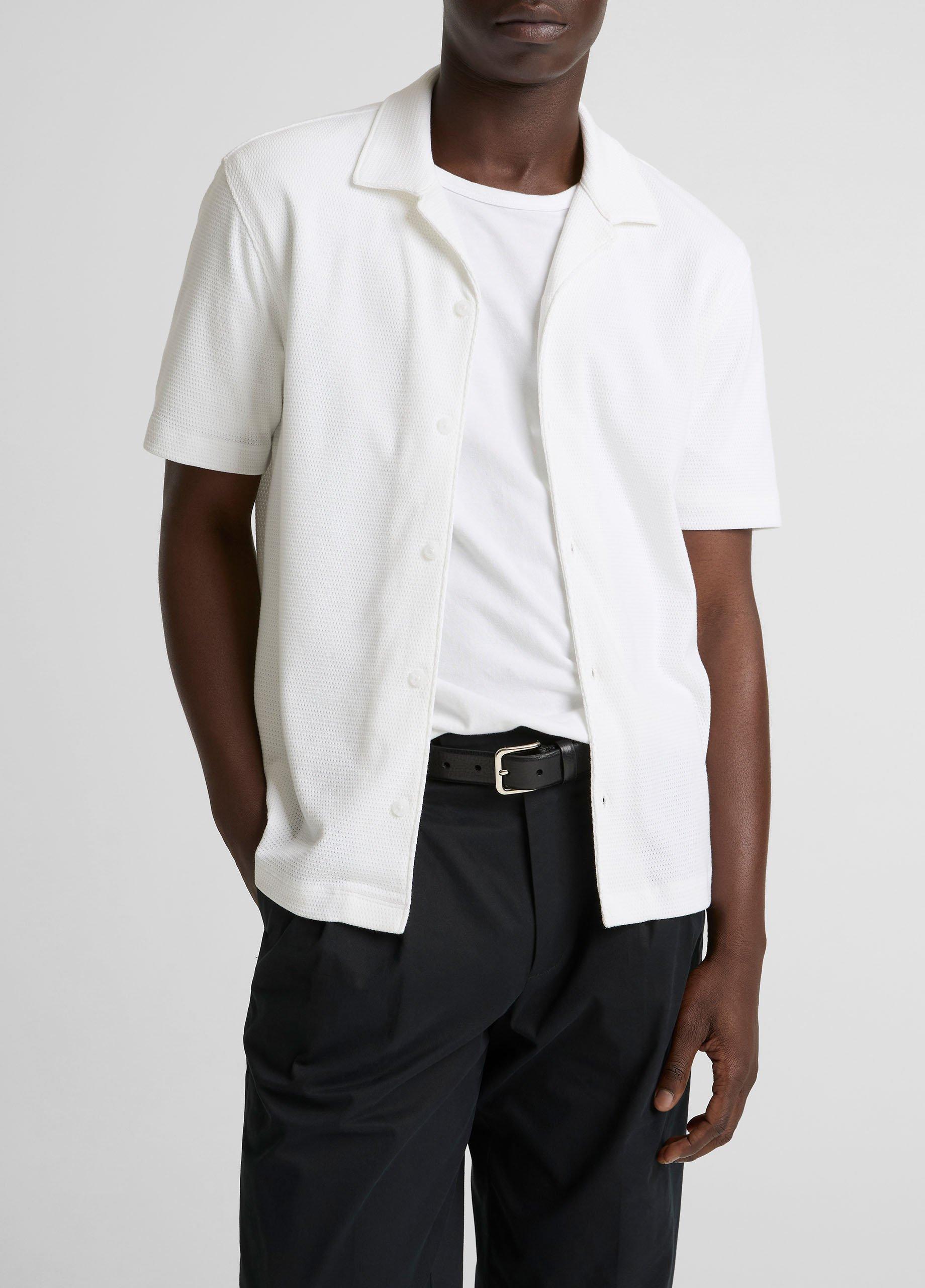 Mesh-Knit Cotton-Blend Cabana Shirt image number 0