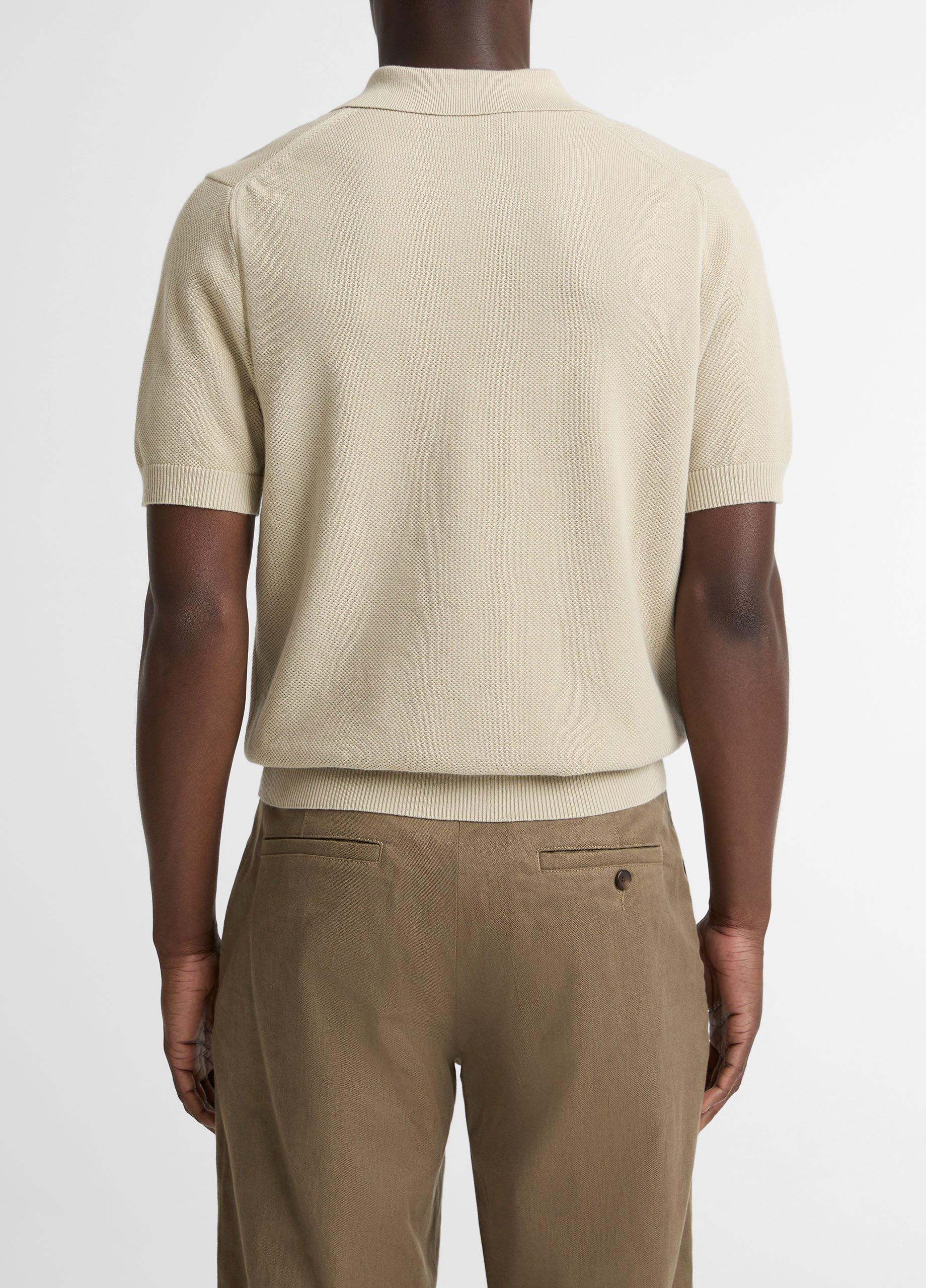 Cotton-Cashmere Piqu&eacute; Zip Polo Sweater image number 2
