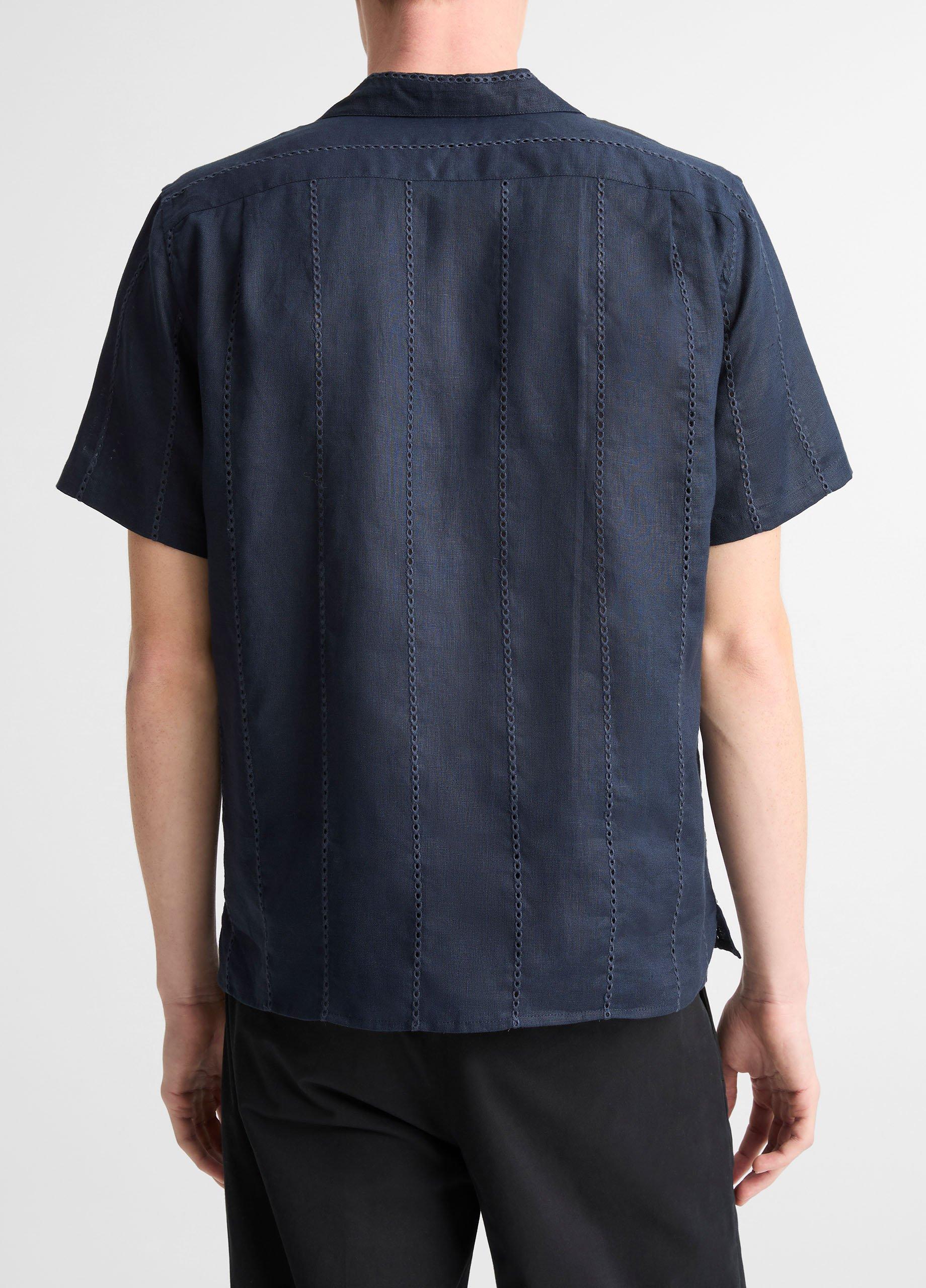 Eyelet Stripe Linen Cabana Shirt image number 2