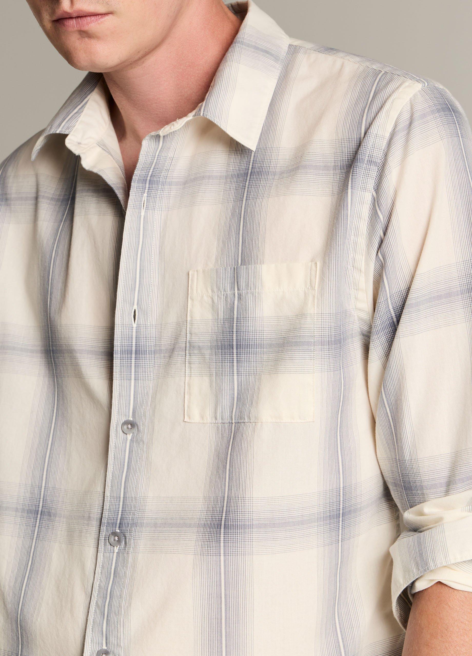 Townes Plaid Cotton Button-Front Shirt image number 1