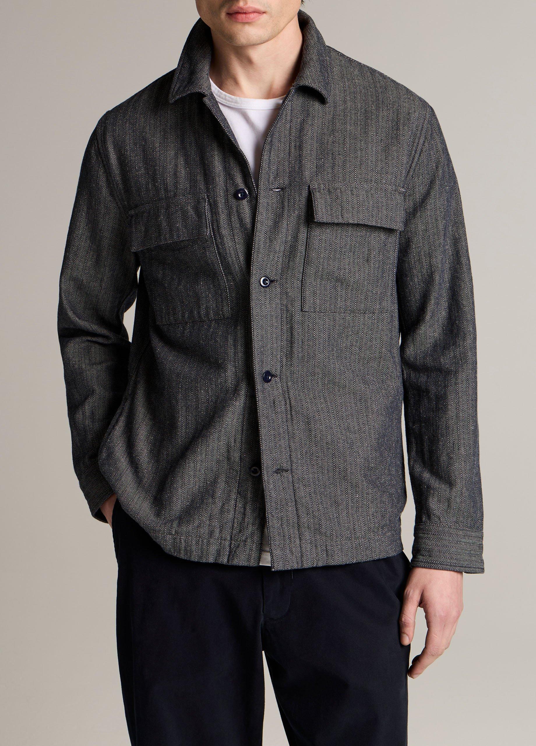 Herringbone Cotton-Linen Overshirt image number 0