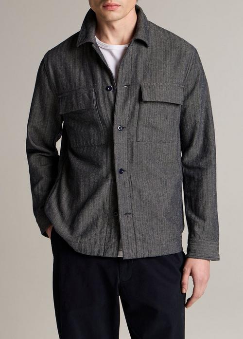 Herringbone Cotton-Linen Overshirt
