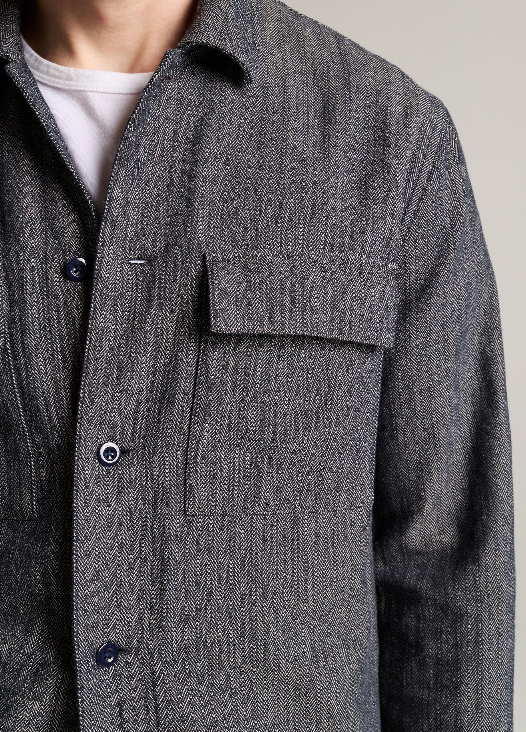 Herringbone Cotton-Linen Overshirt image number 1