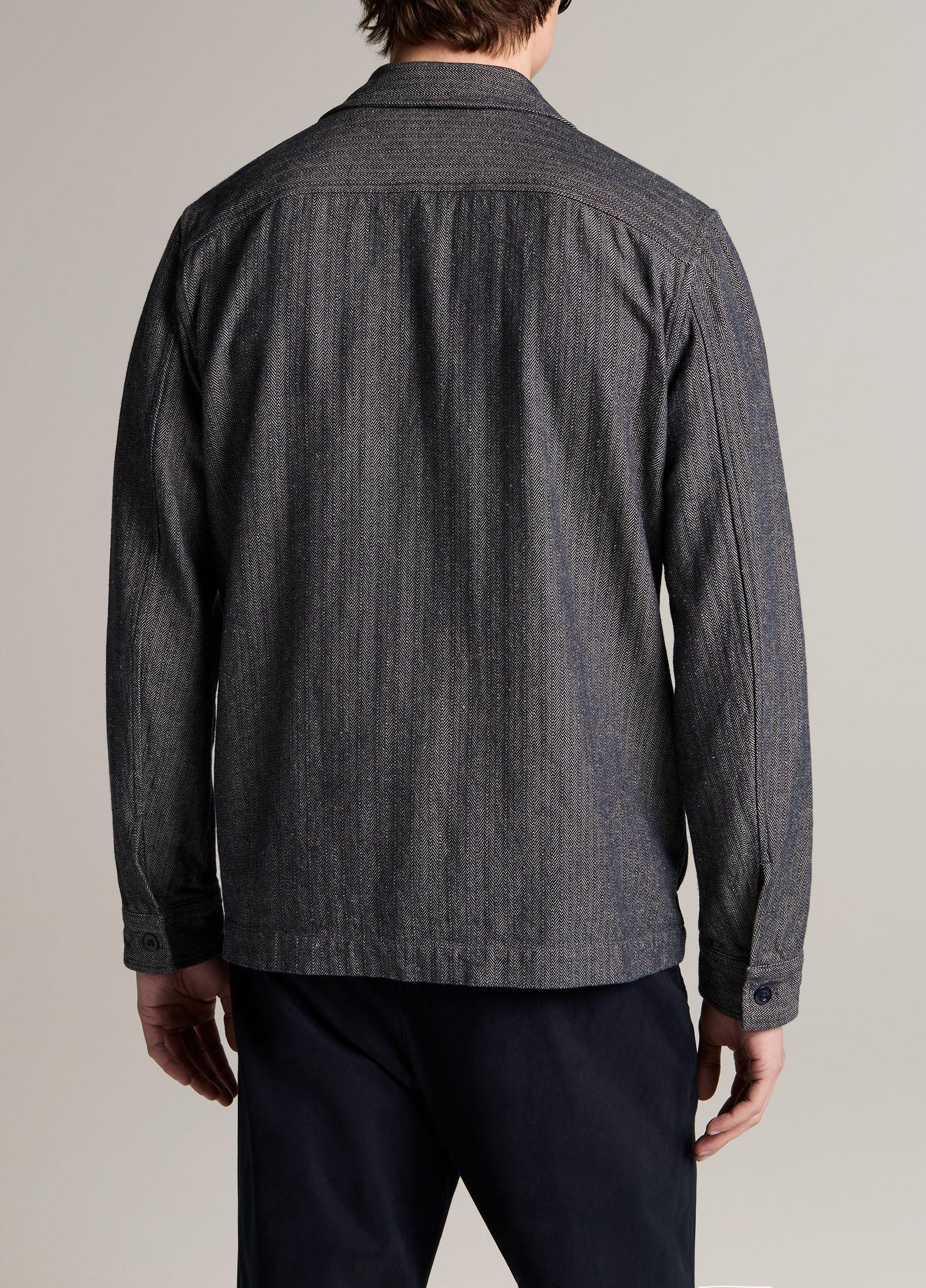 Herringbone Cotton-Linen Overshirt image number 2