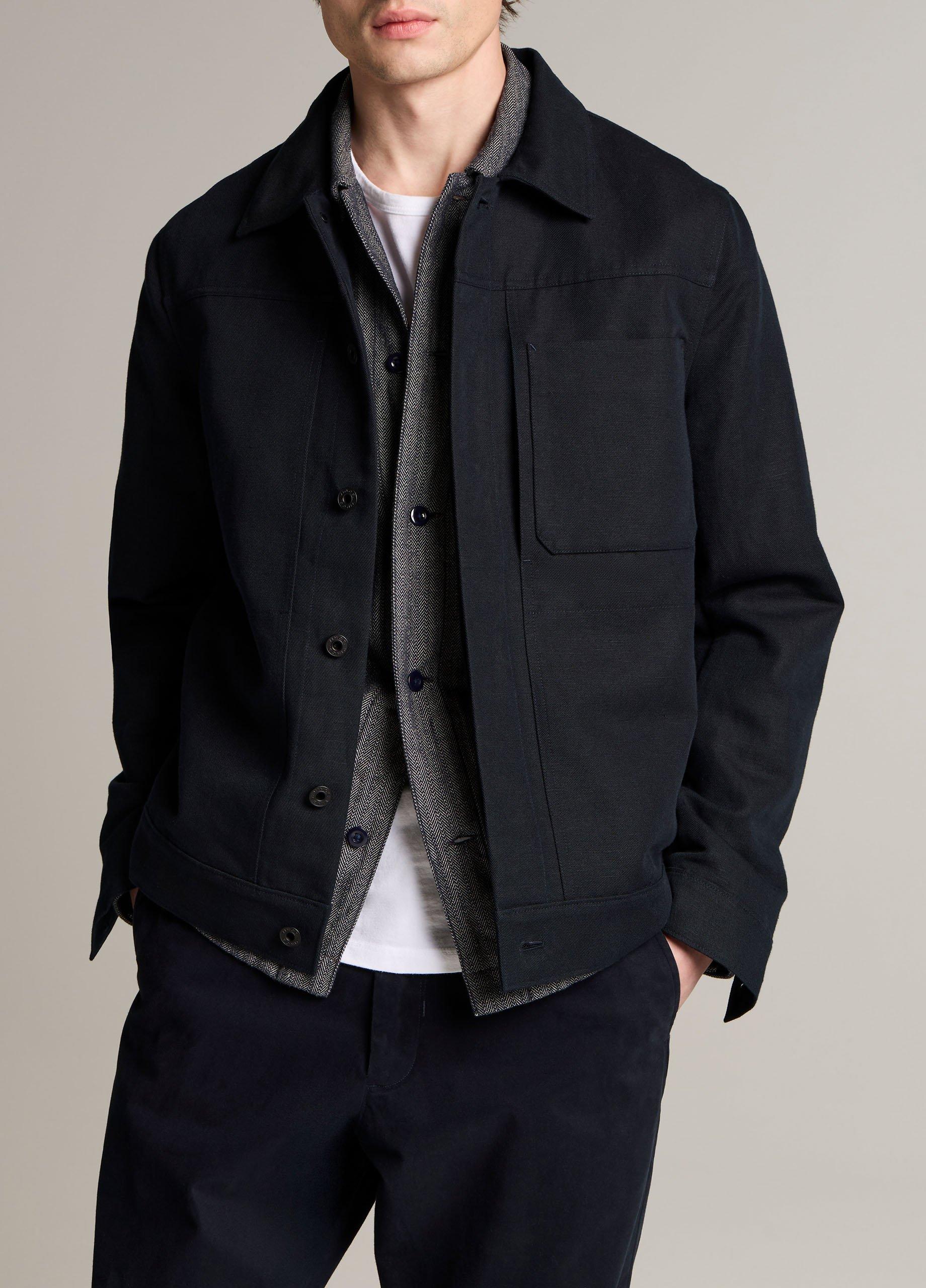Cotton-Linen Trucker Jacket image number 0