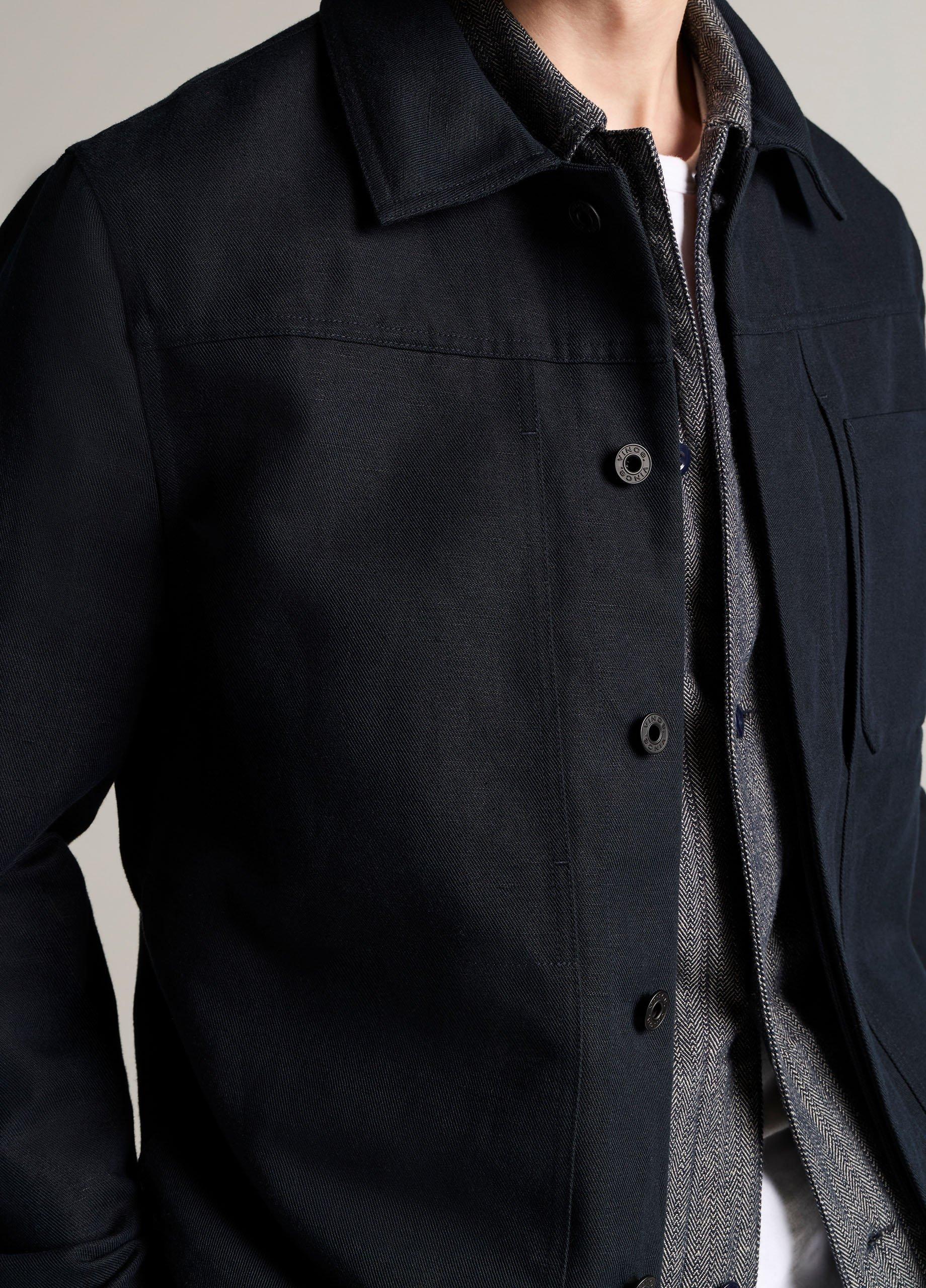 Cotton-Linen Trucker Jacket image number 1