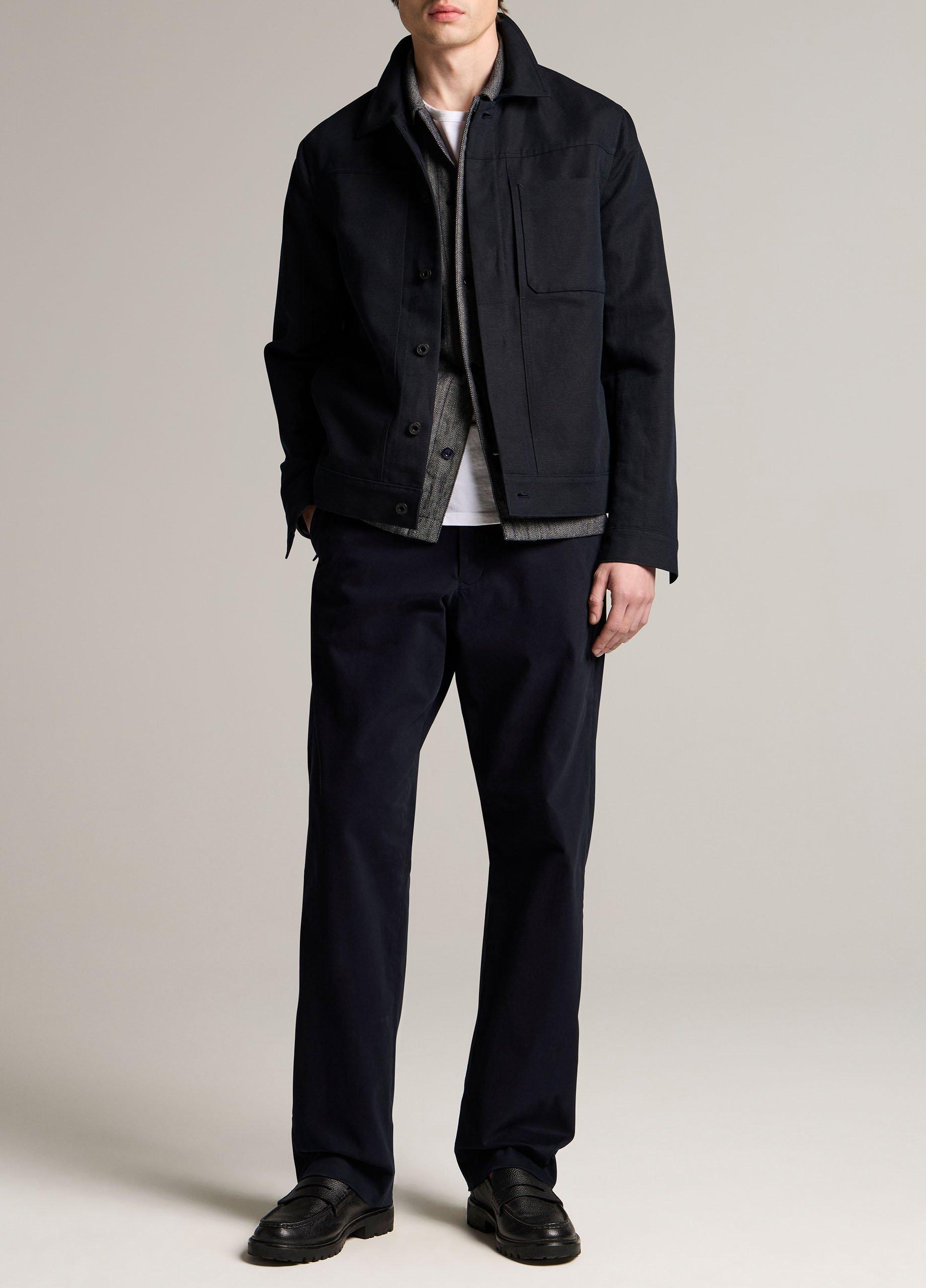 Cotton-Linen Trucker Jacket image number 3