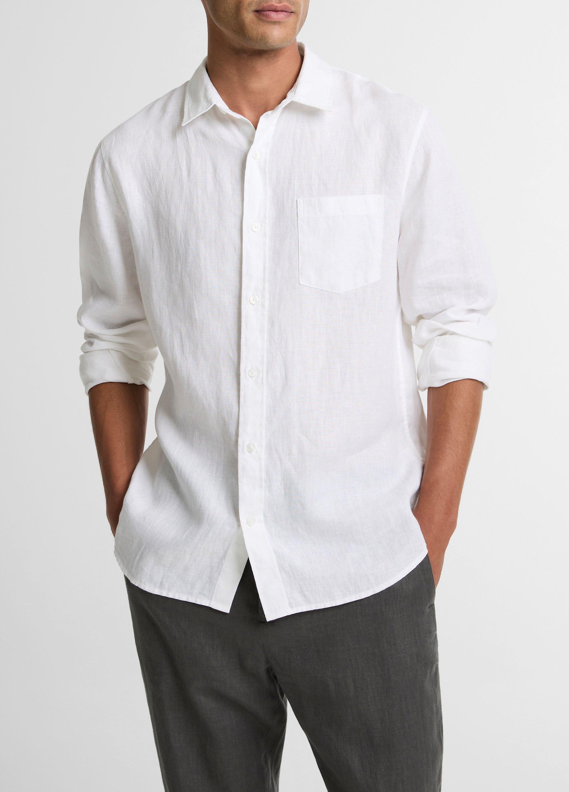 Linen Button-Front Shirt