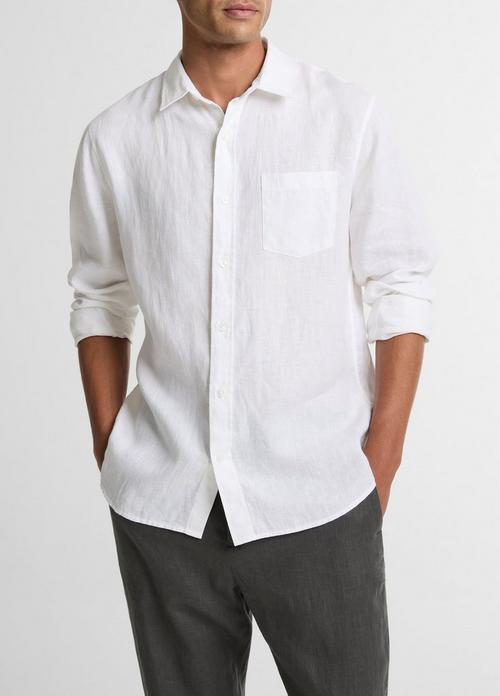 Linen Button-Front Shirt