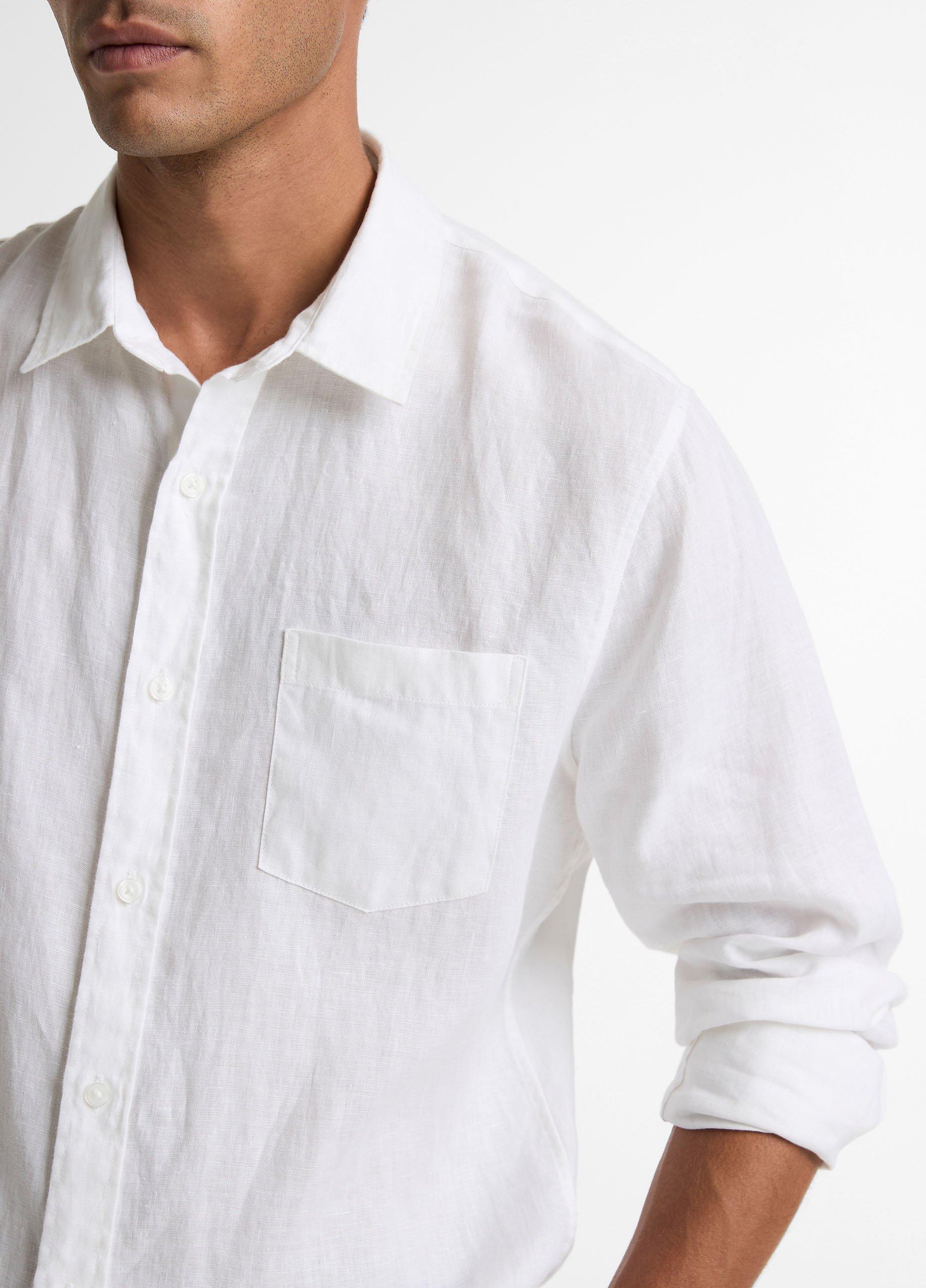 Linen Button-Front Shirt image number 1
