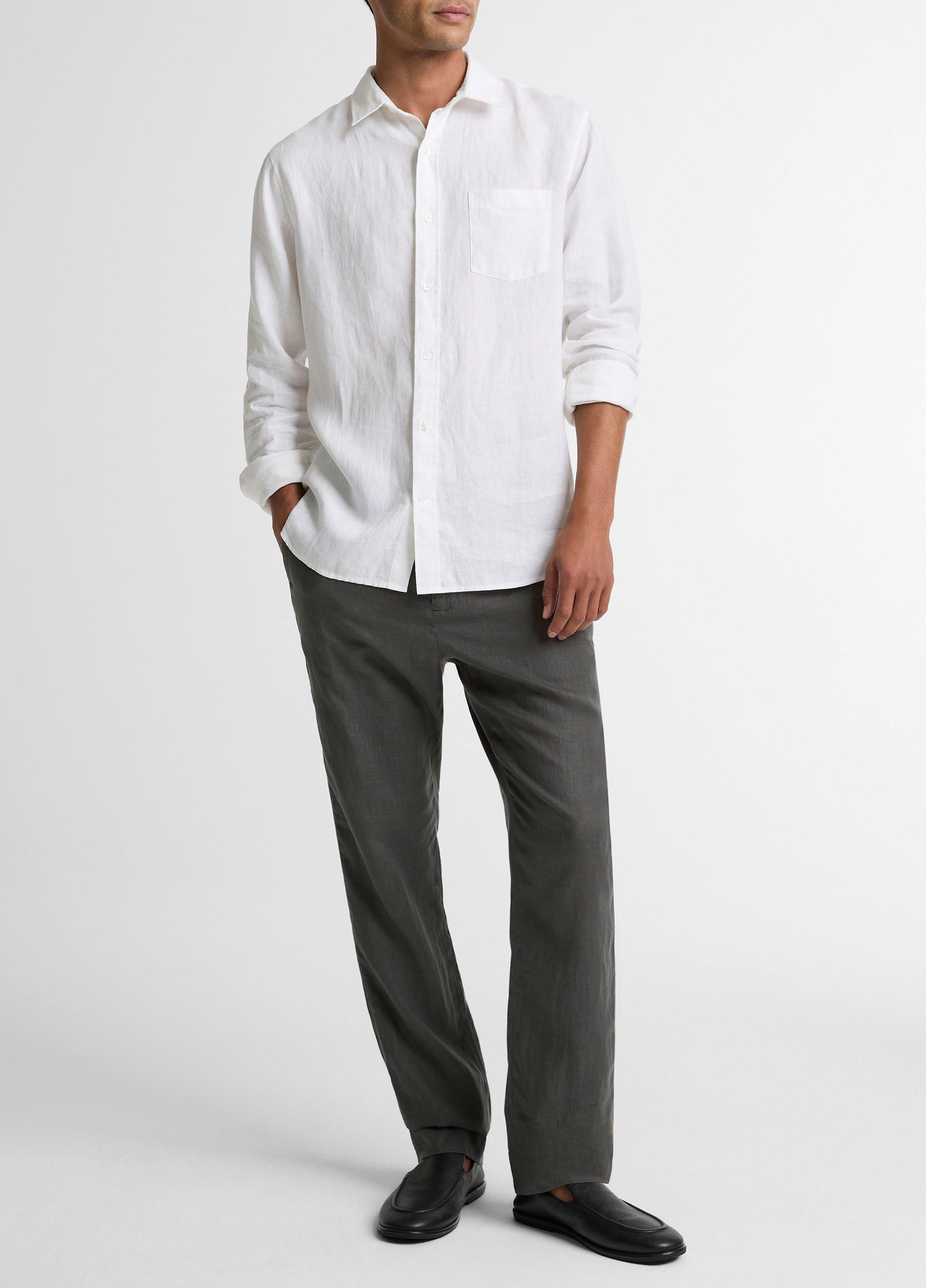 Linen Button-Front Shirt image number 3