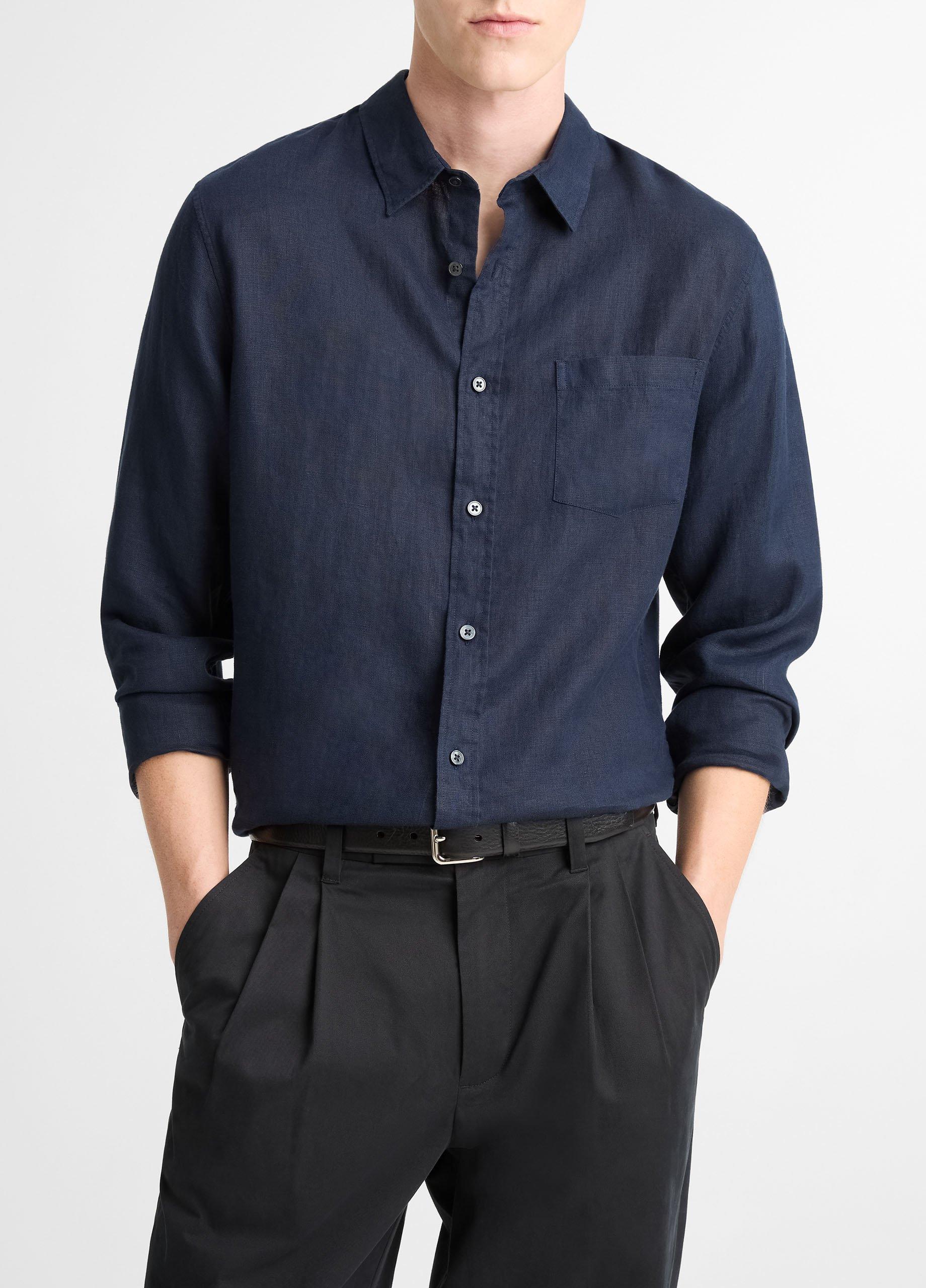 Linen Button-Front Shirt image number 0
