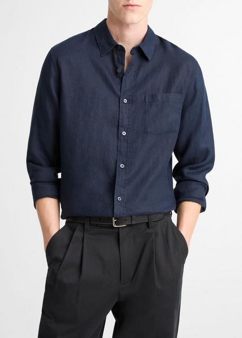 Linen Button-Front Shirt