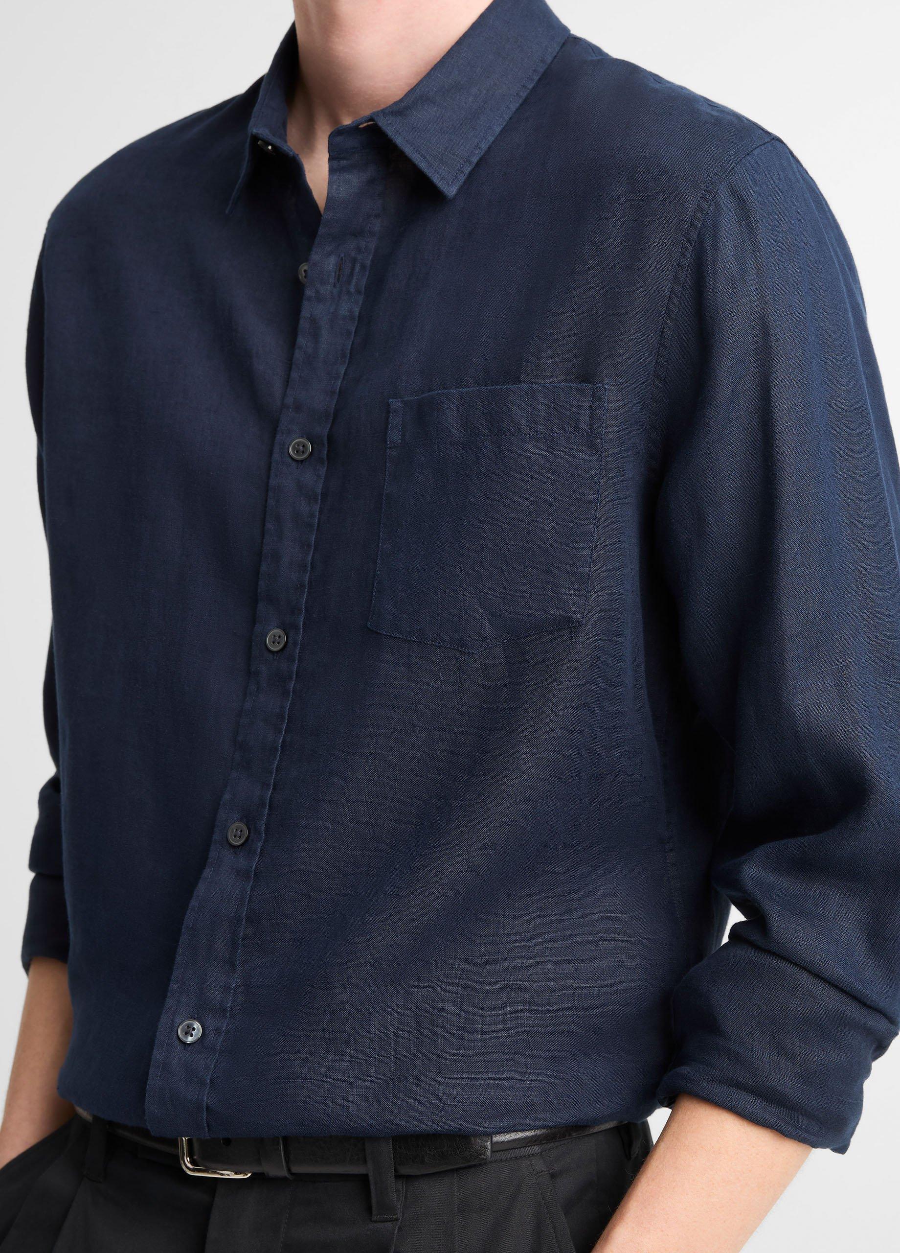 Linen Button-Front Shirt image number 1