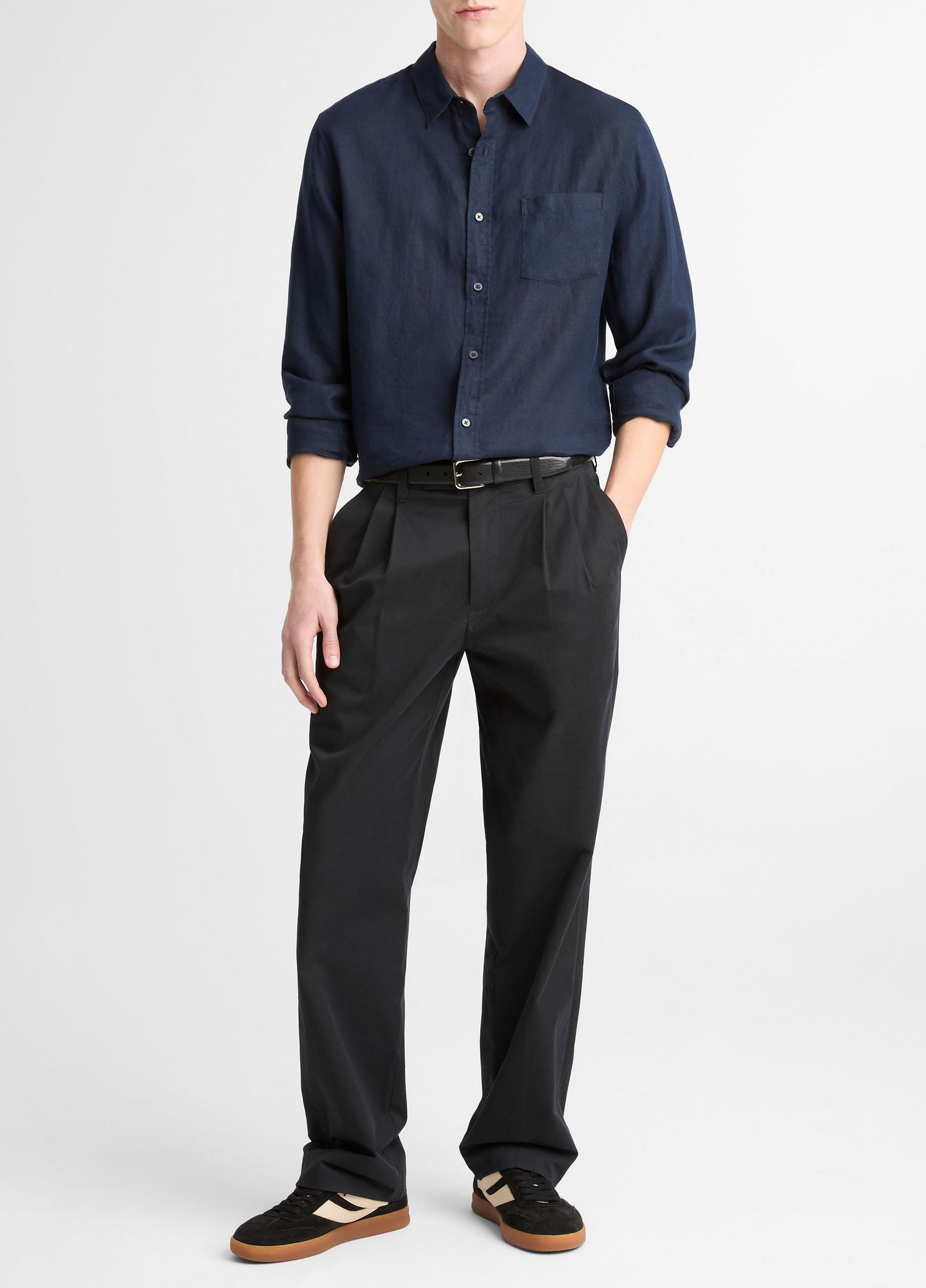 Linen Button-Front Shirt image number 3