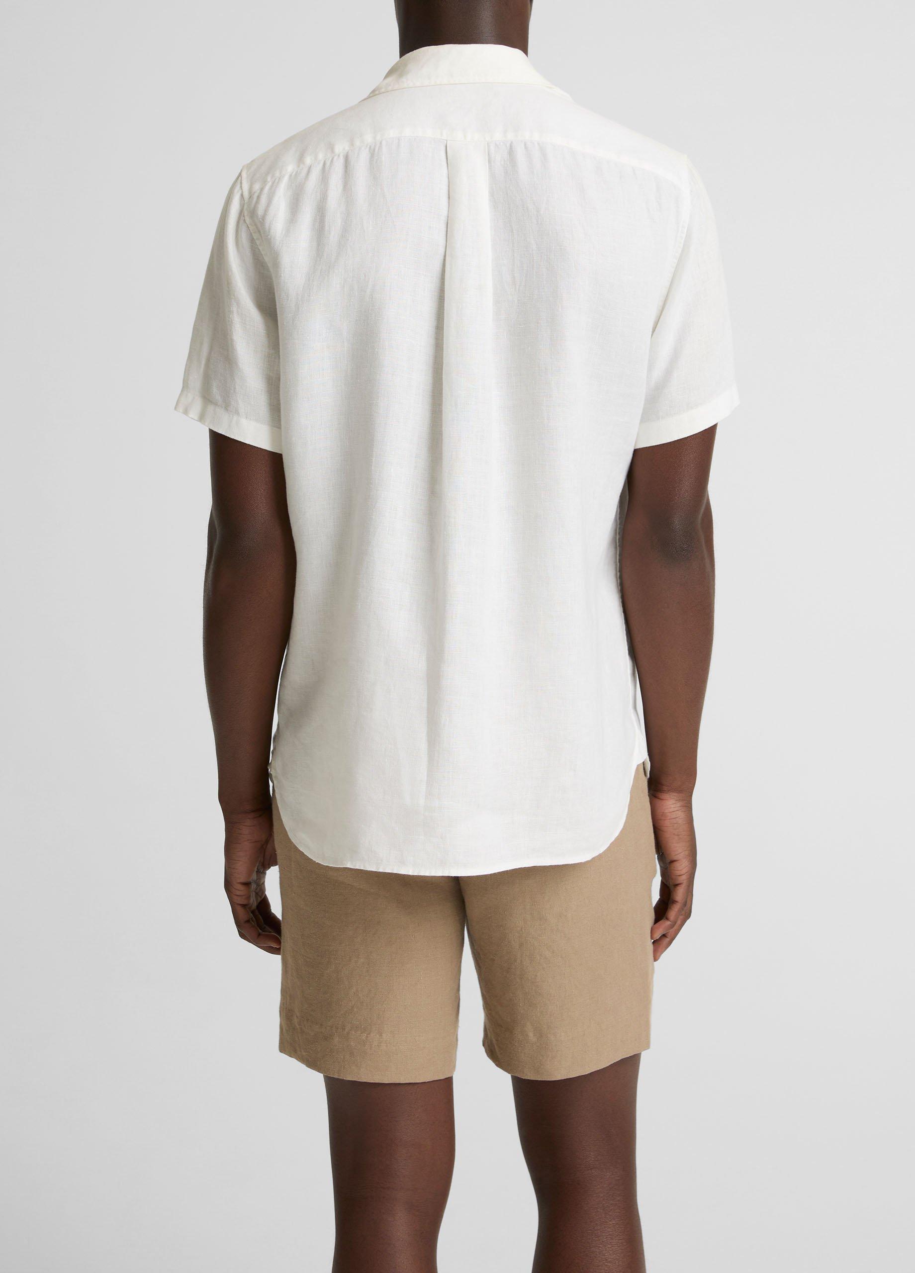 Linen Short-Sleeve Button-Front Shirt image number 2