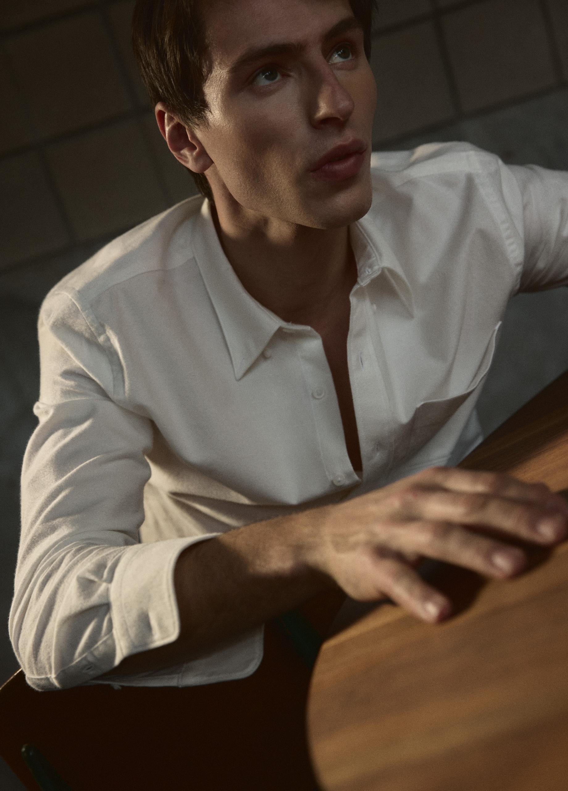 Cotton Oxford Button-Down Shirt image number 5