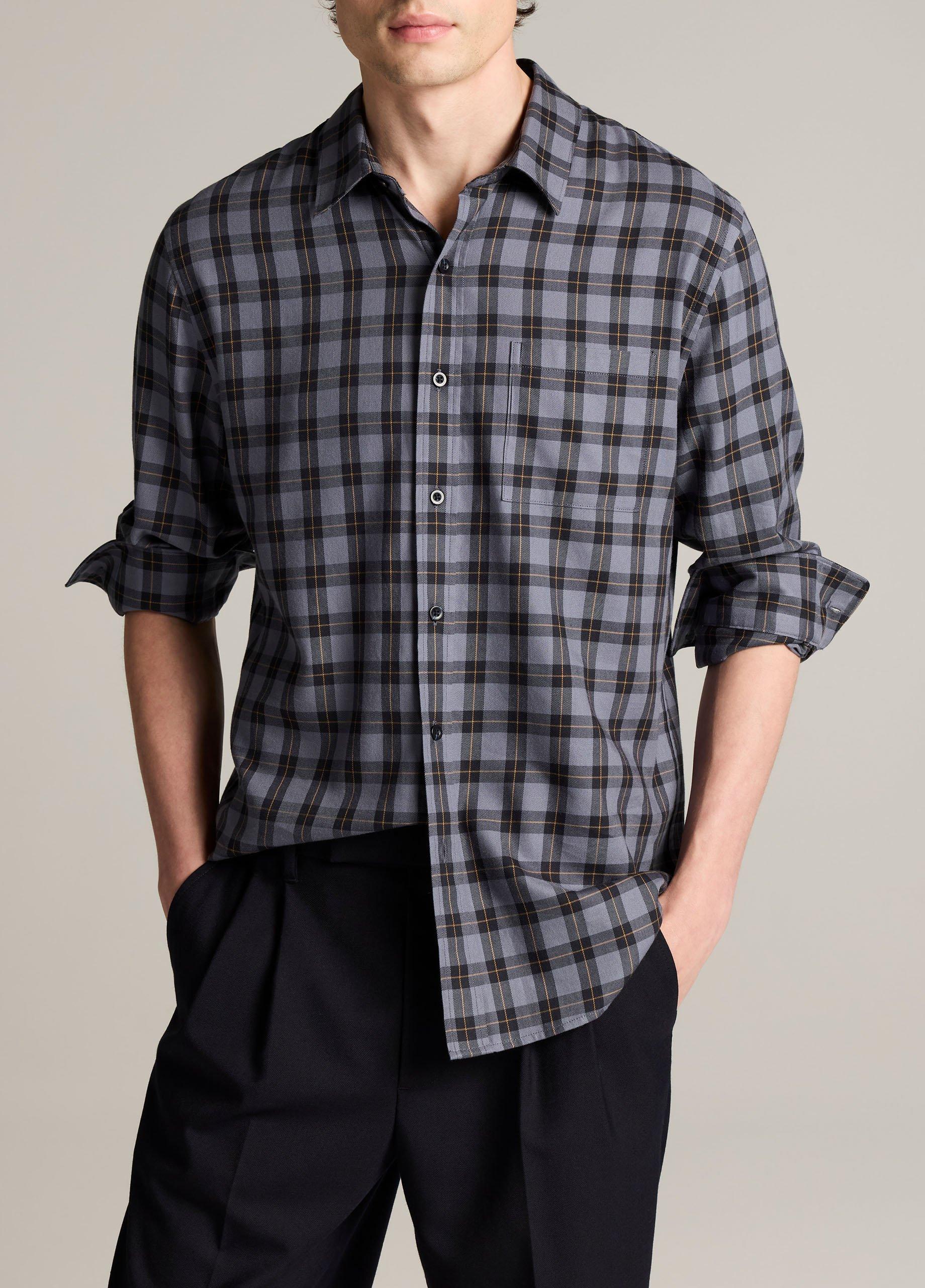 Allen Plaid Cotton-Blend Button-Front Shirt image number 0