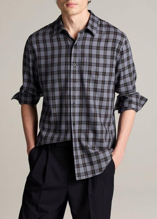 Allen Plaid Cotton-Blend Button-Front Shirt