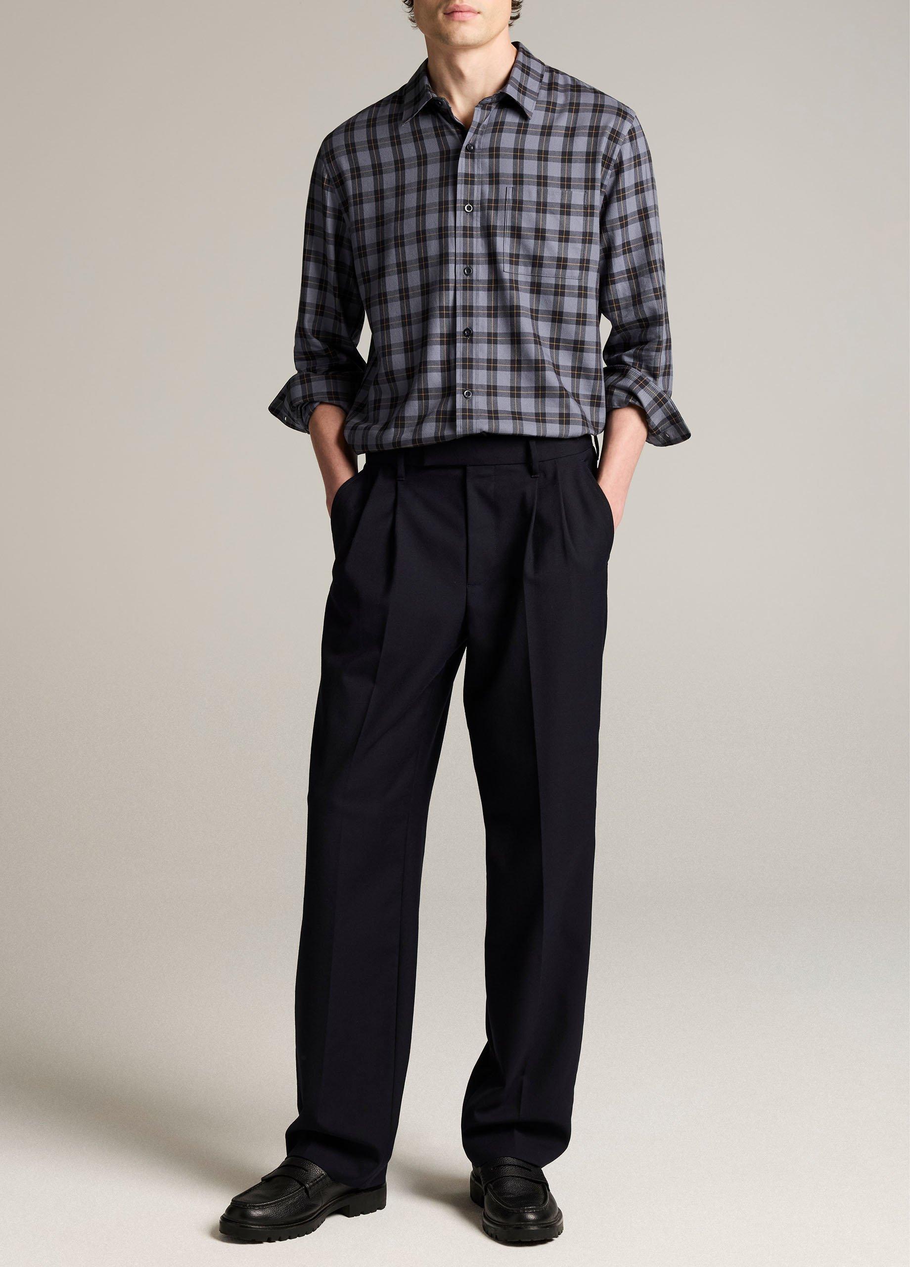 Allen Plaid Cotton-Blend Button-Front Shirt image number 3