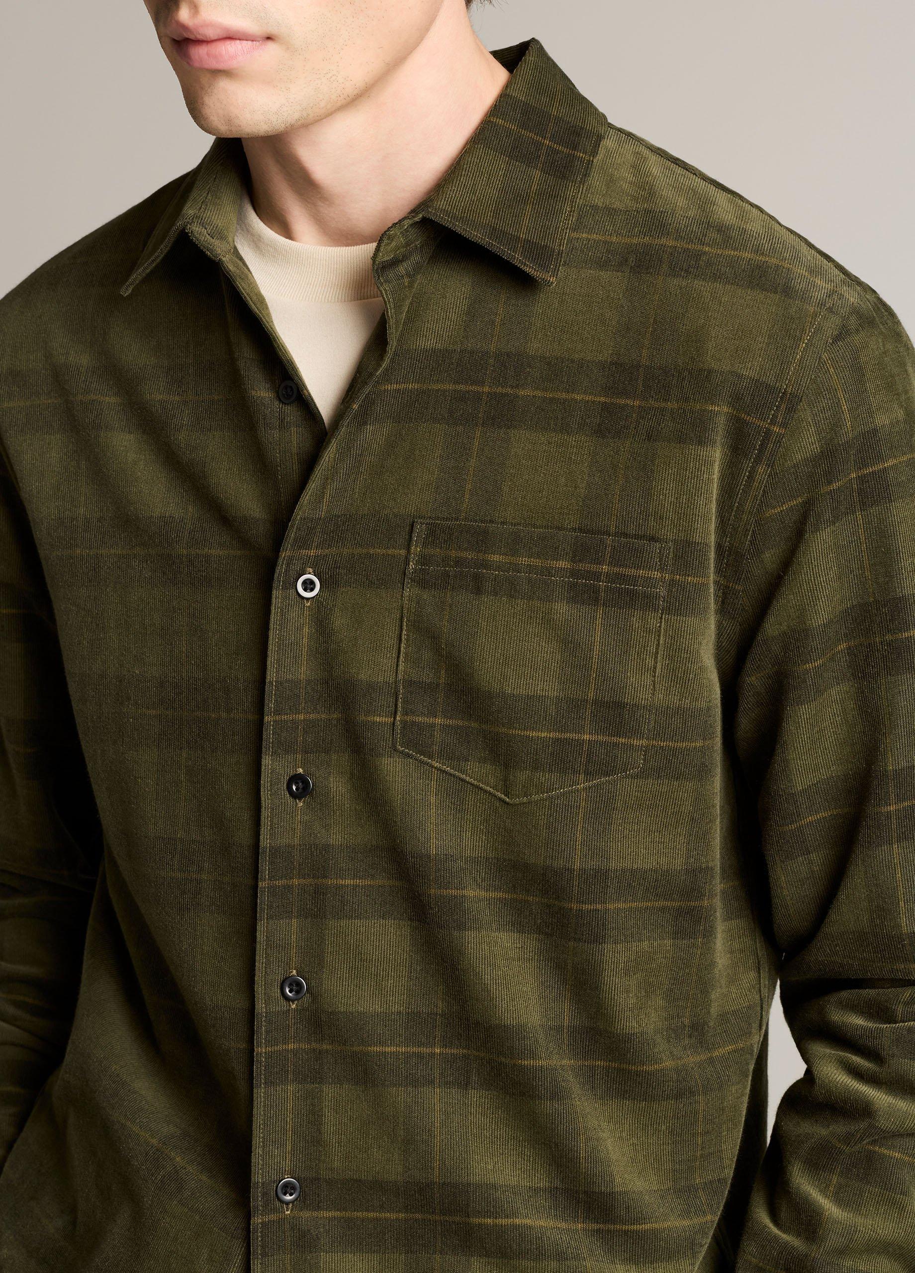 Hamilton Plaid Cotton Corduroy Button-Front Shirt image number 1