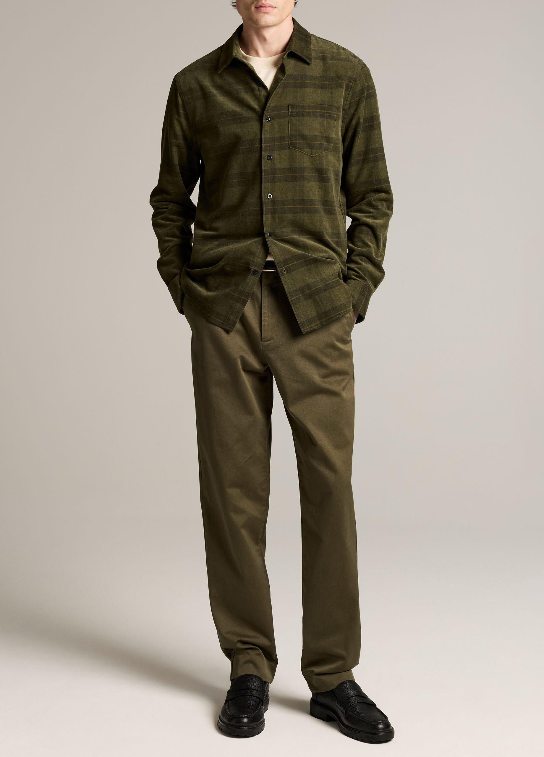 Hamilton Plaid Cotton Corduroy Button-Front Shirt image number 3