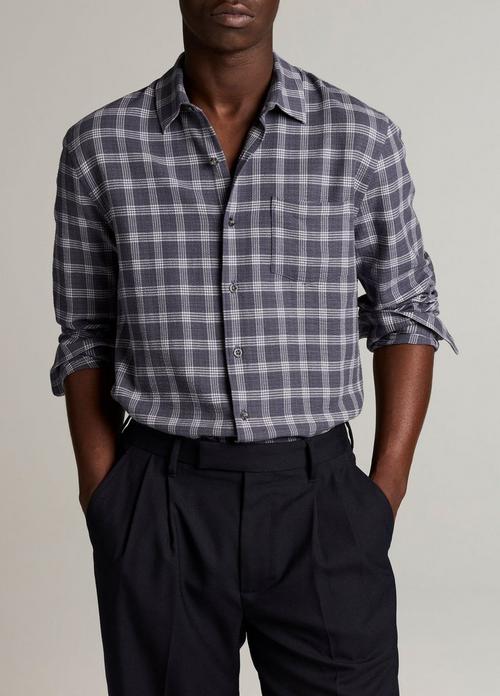 Simmons Plaid Stretch-Cotton Button-Front Shirt