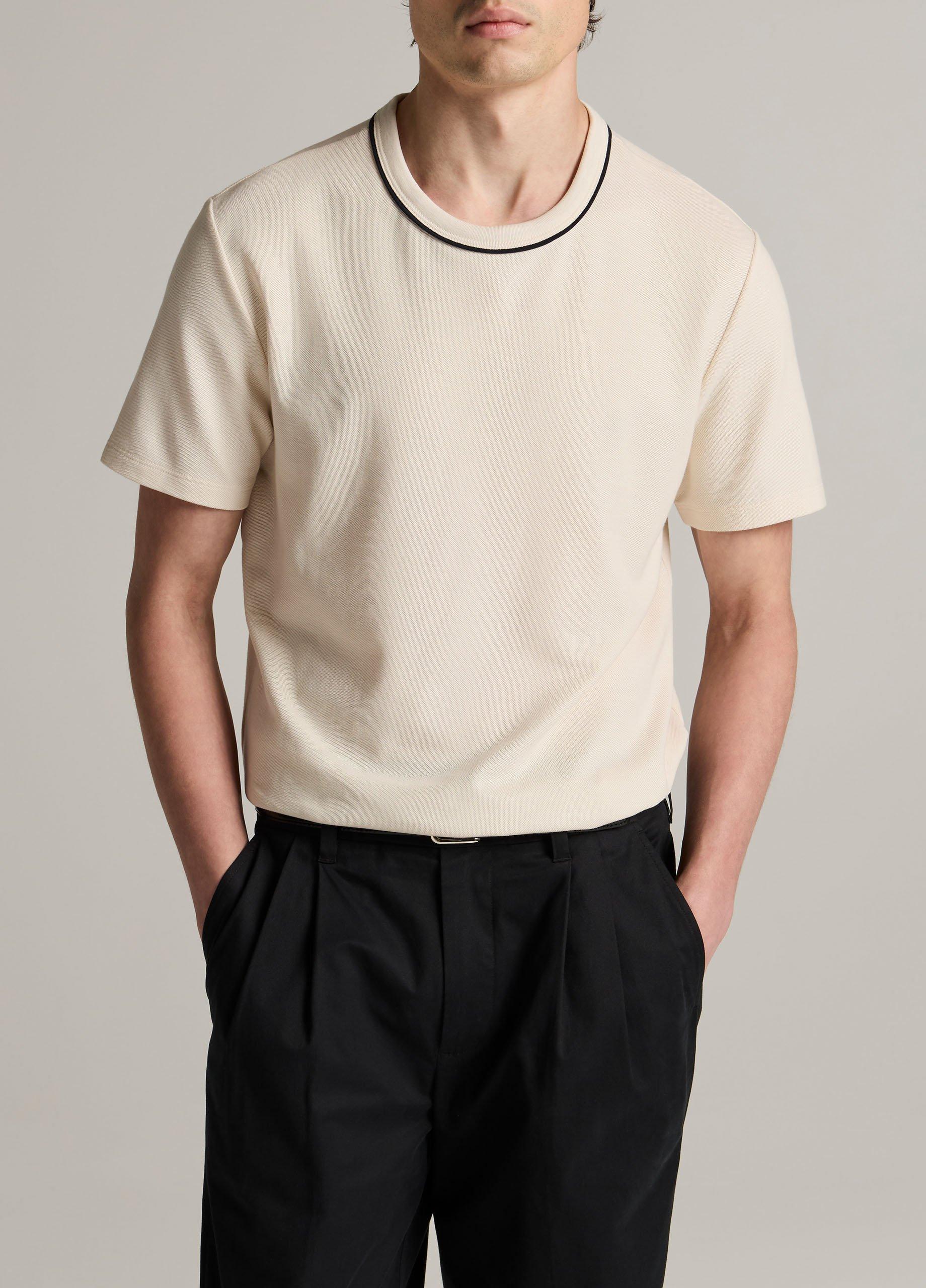 Tipped Pima Cotton Piqu&eacute; T-Shirt image number 0