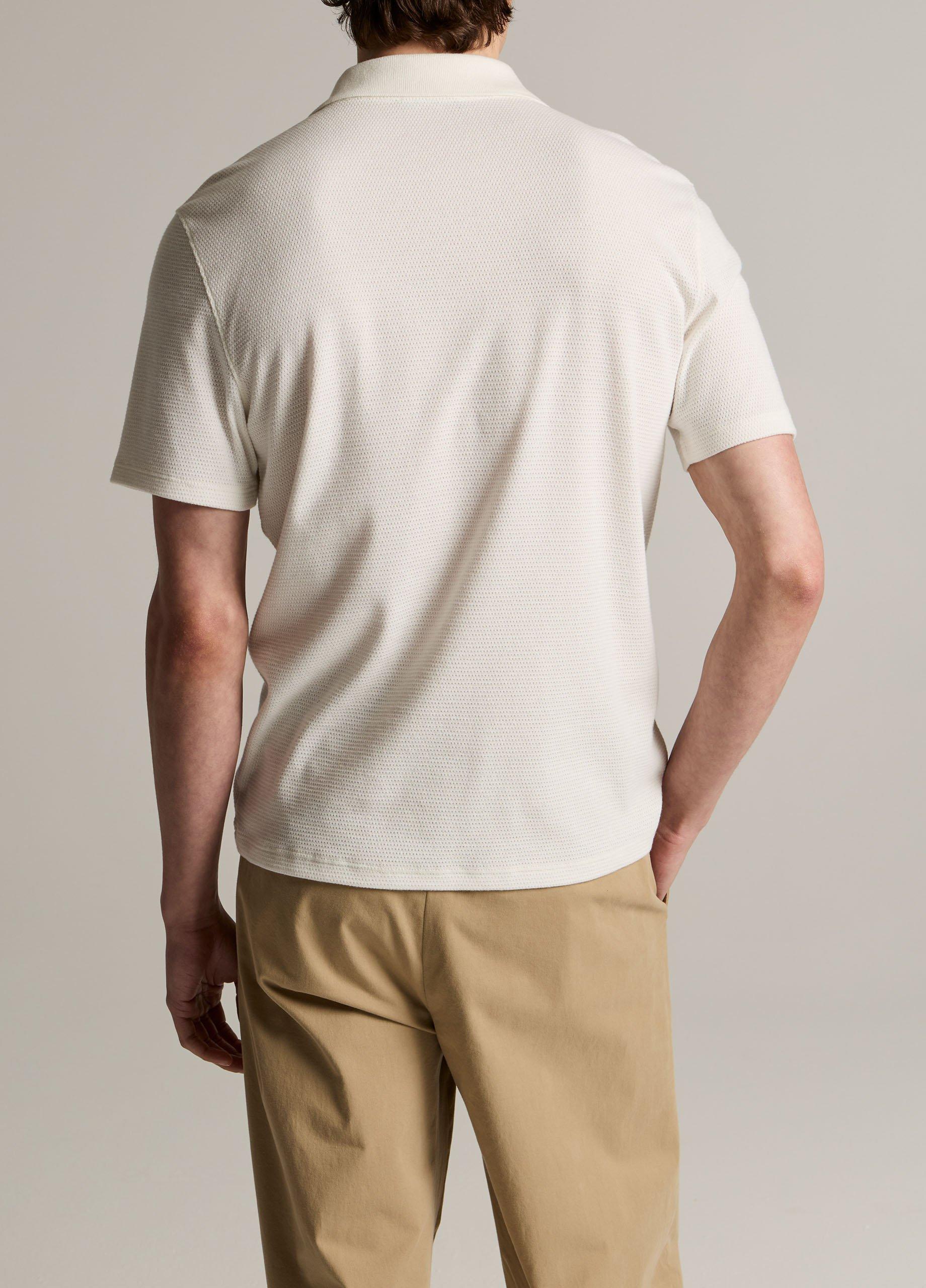 Mesh-Knit Cotton-Blend Snap Polo Shirt image number 2