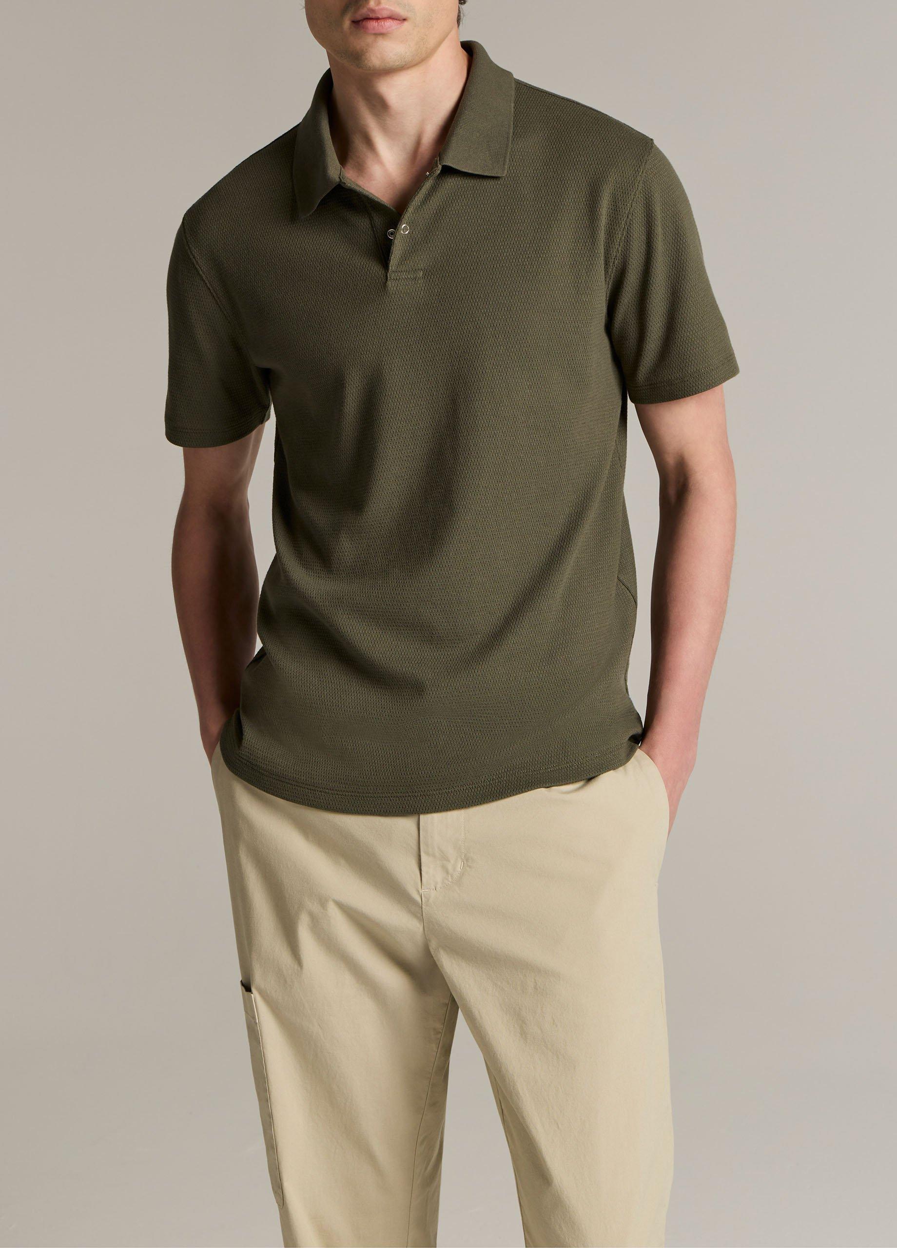 Mesh-Knit Cotton-Blend Snap Polo Shirt image number 0
