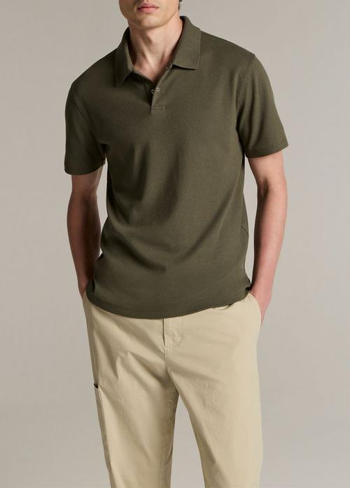 Mesh-Knit Cotton-Blend Snap Polo Shirt